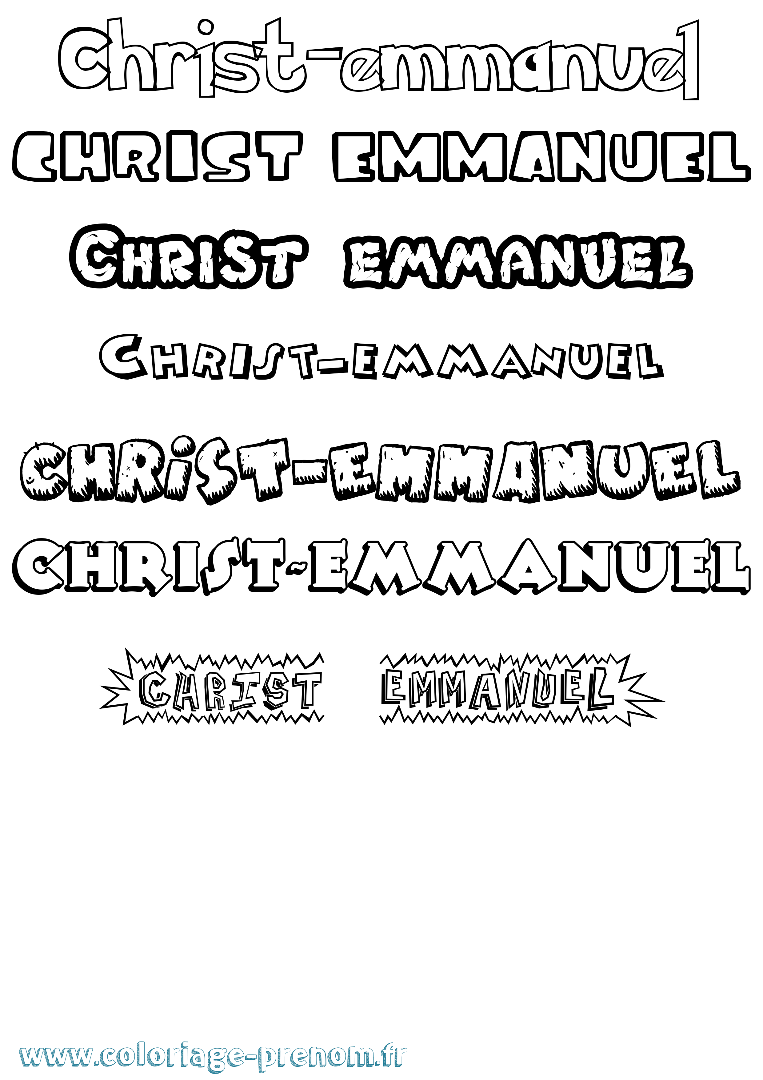 Coloriage Christ-Emmanuel Dessin Animé Coloriage prénom Christ-Emmanuel Dessin Animé