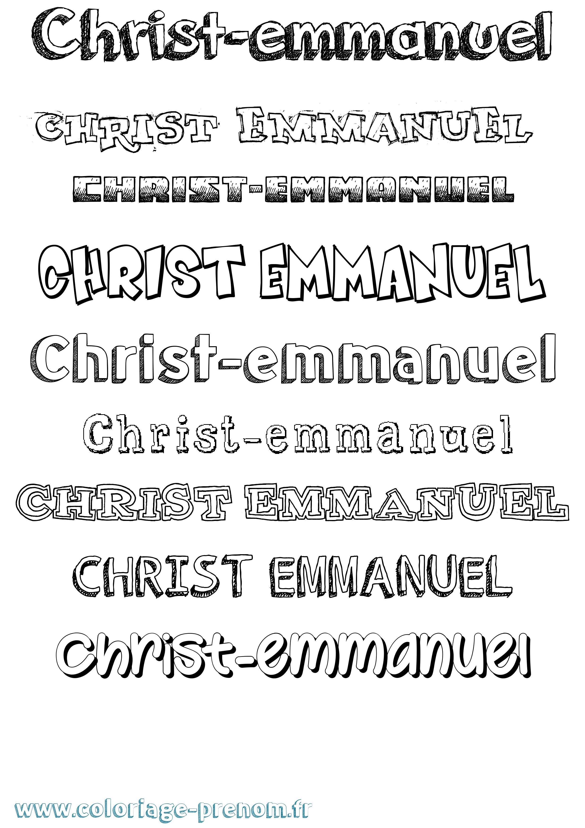 Coloriage Christ-Emmanuel Dessiné Coloriage prénom Christ-Emmanuel Dessiné