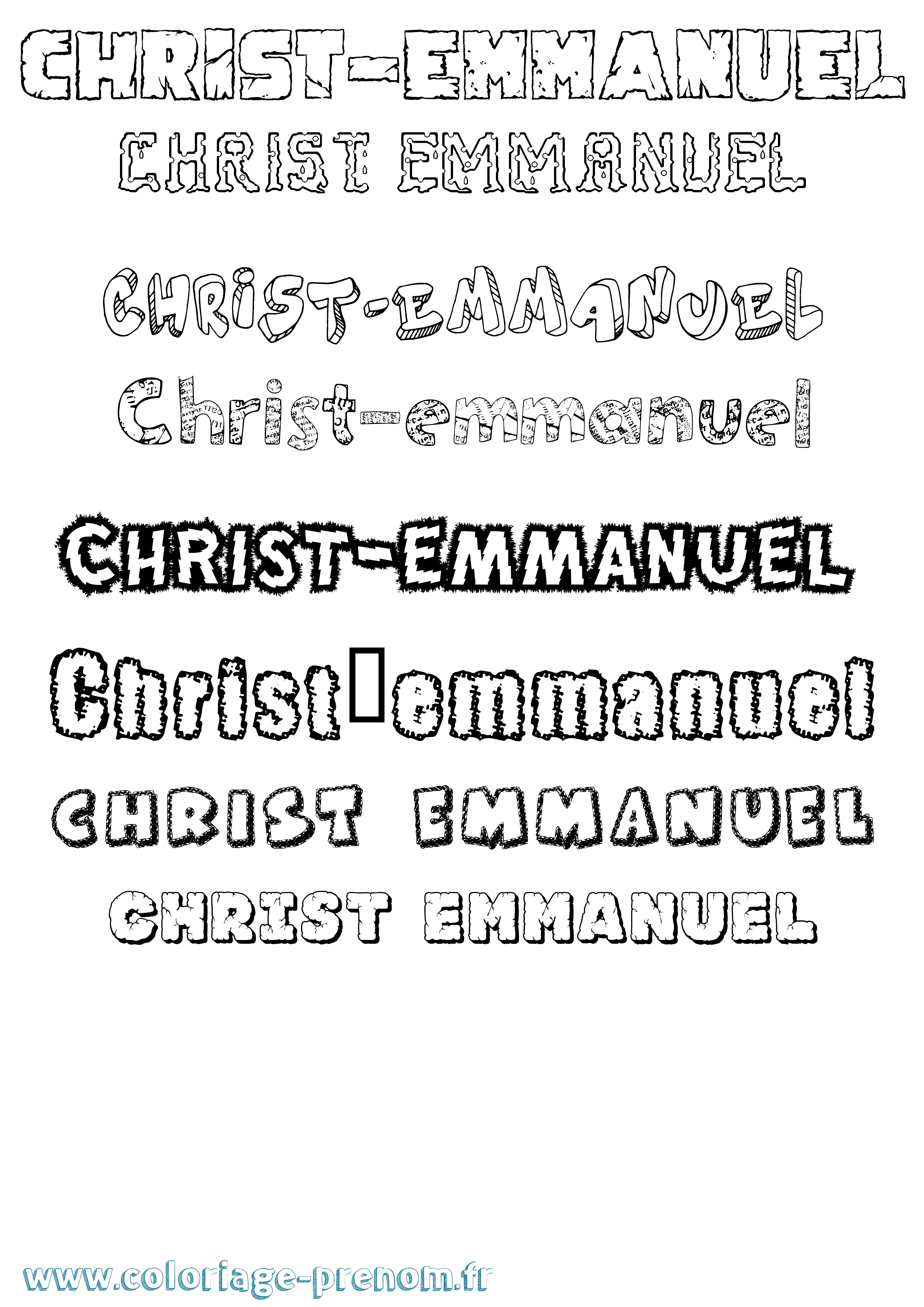 Coloriage Christ-Emmanuel Destructuré Coloriage prénom Christ-Emmanuel Destructuré