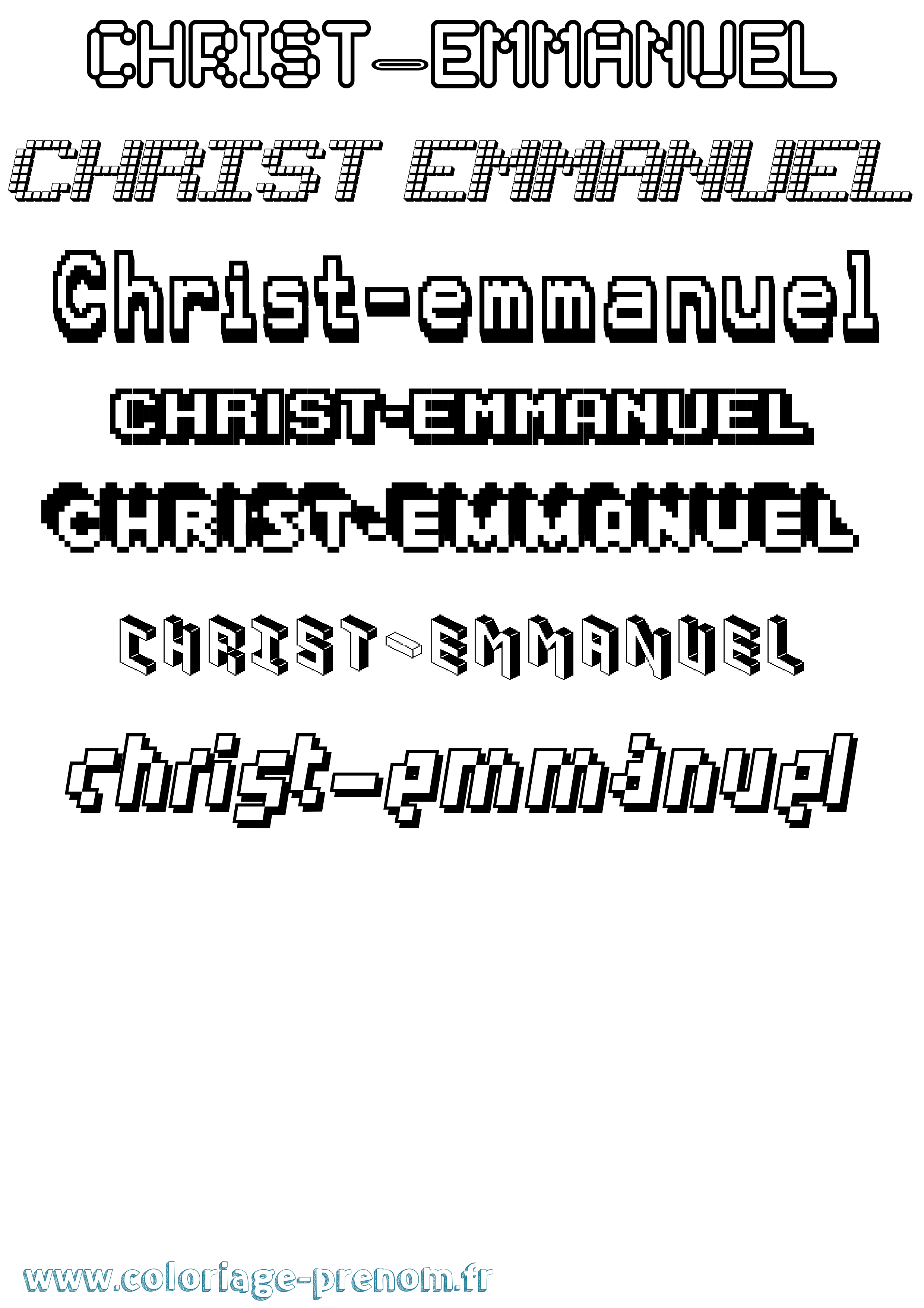 Coloriage Christ-Emmanuel Pixel Coloriage prénom Christ-Emmanuel Pixel