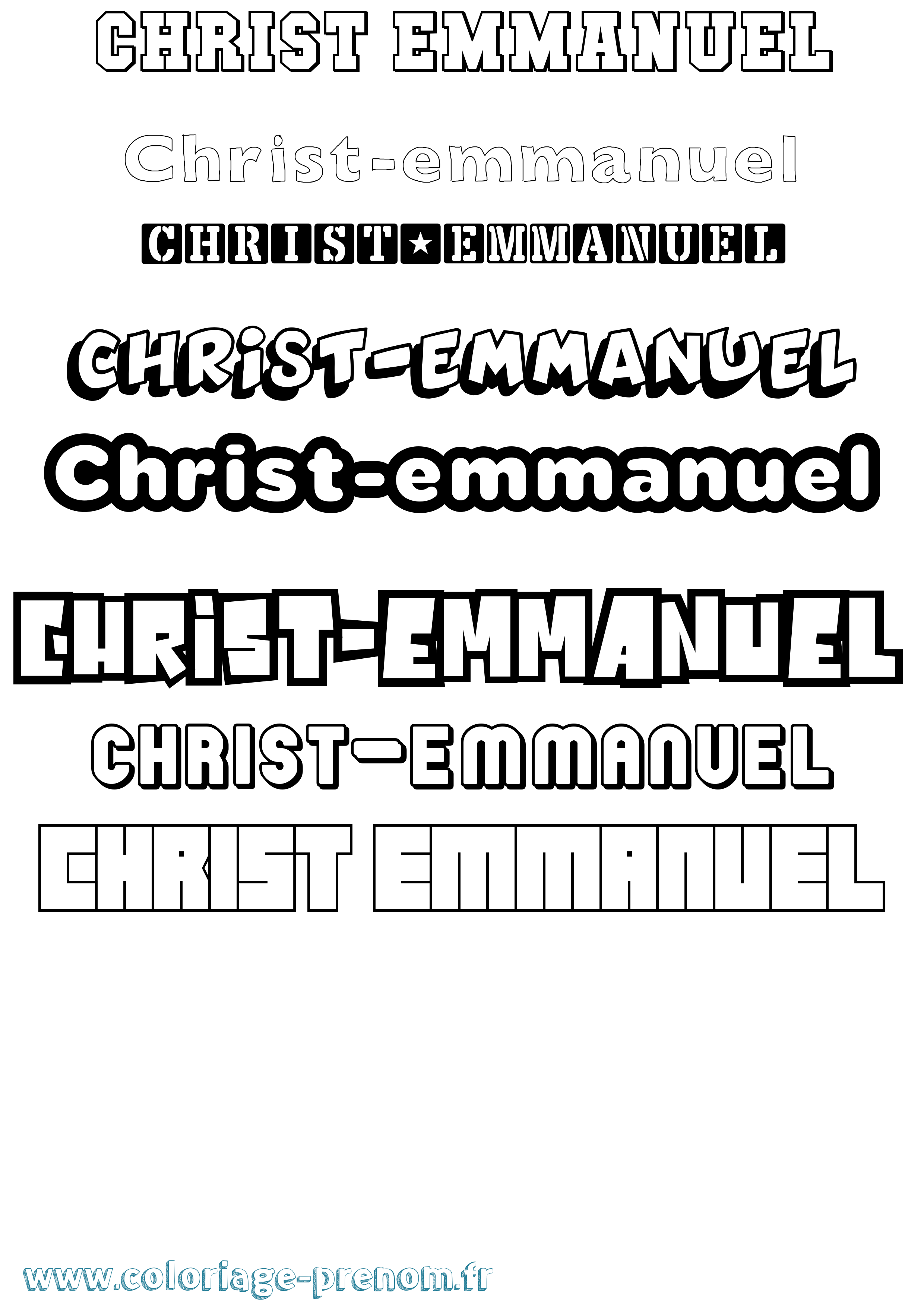 Coloriage Christ-Emmanuel Simple Coloriage prénom Christ-Emmanuel Simple