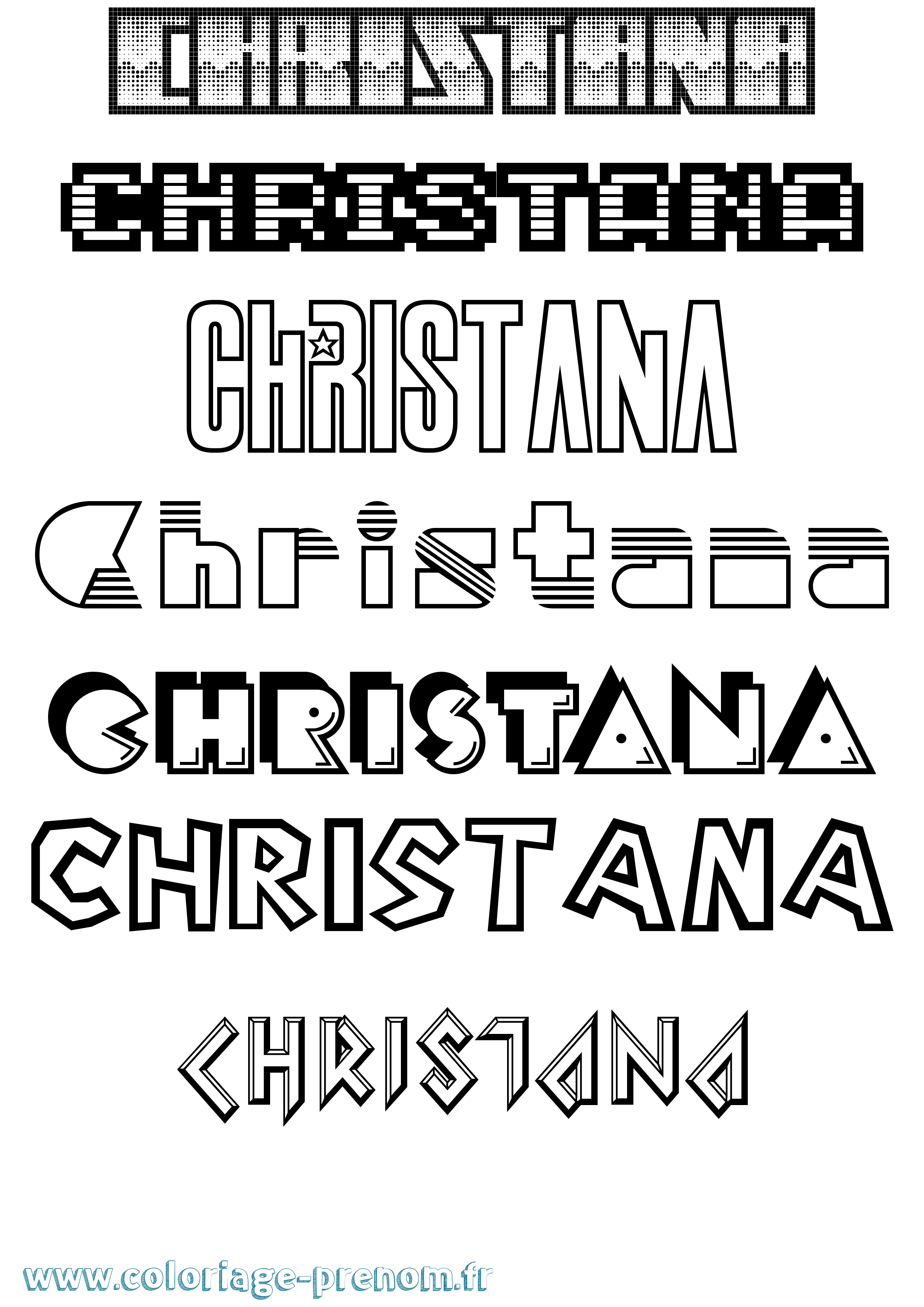 Coloriage Christana Jeux Vidéos Coloriage prénom Christana Jeux Vidéos
