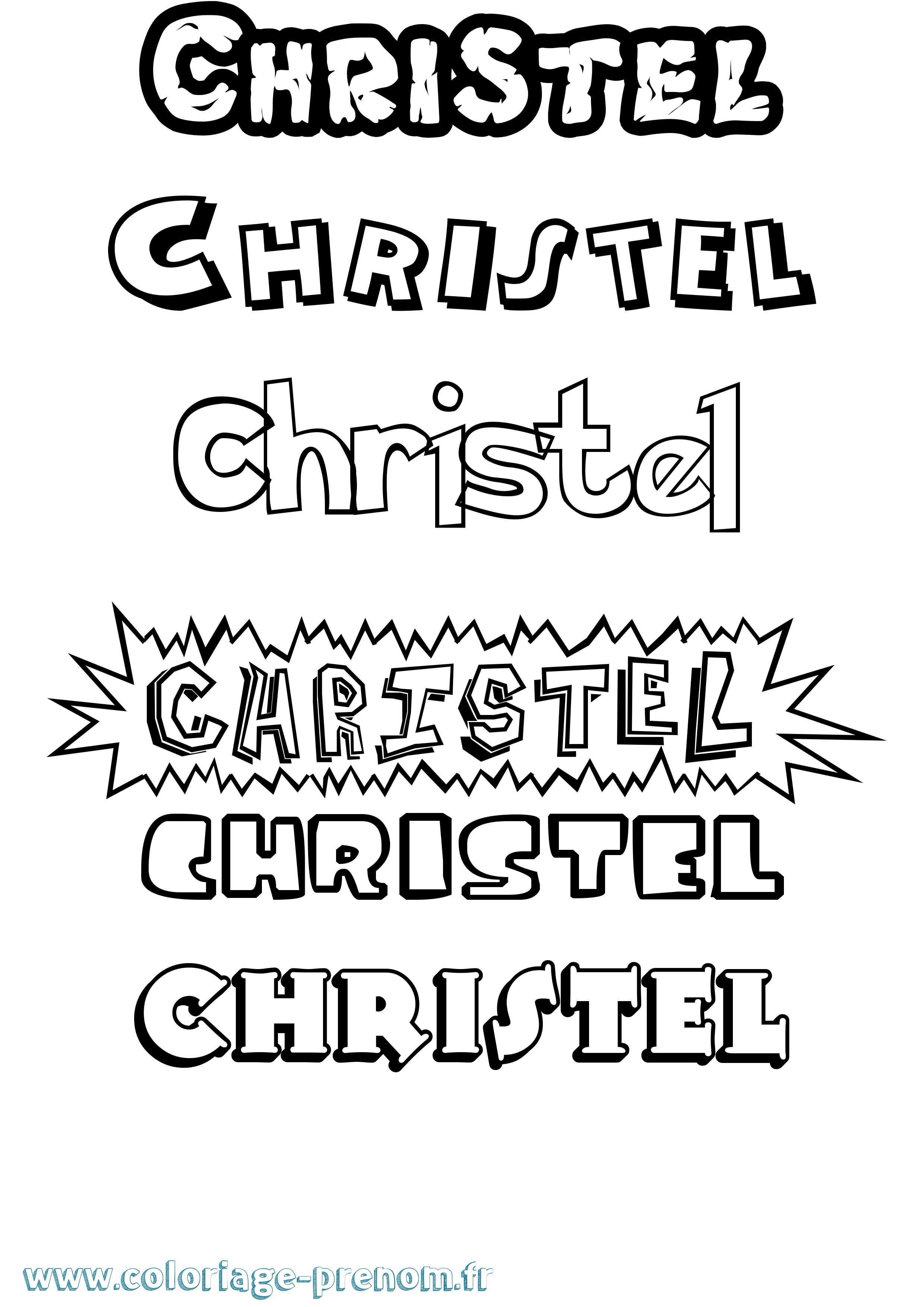 Coloriage Christel Dessin Animé Coloriage prénom Christel Dessin Animé