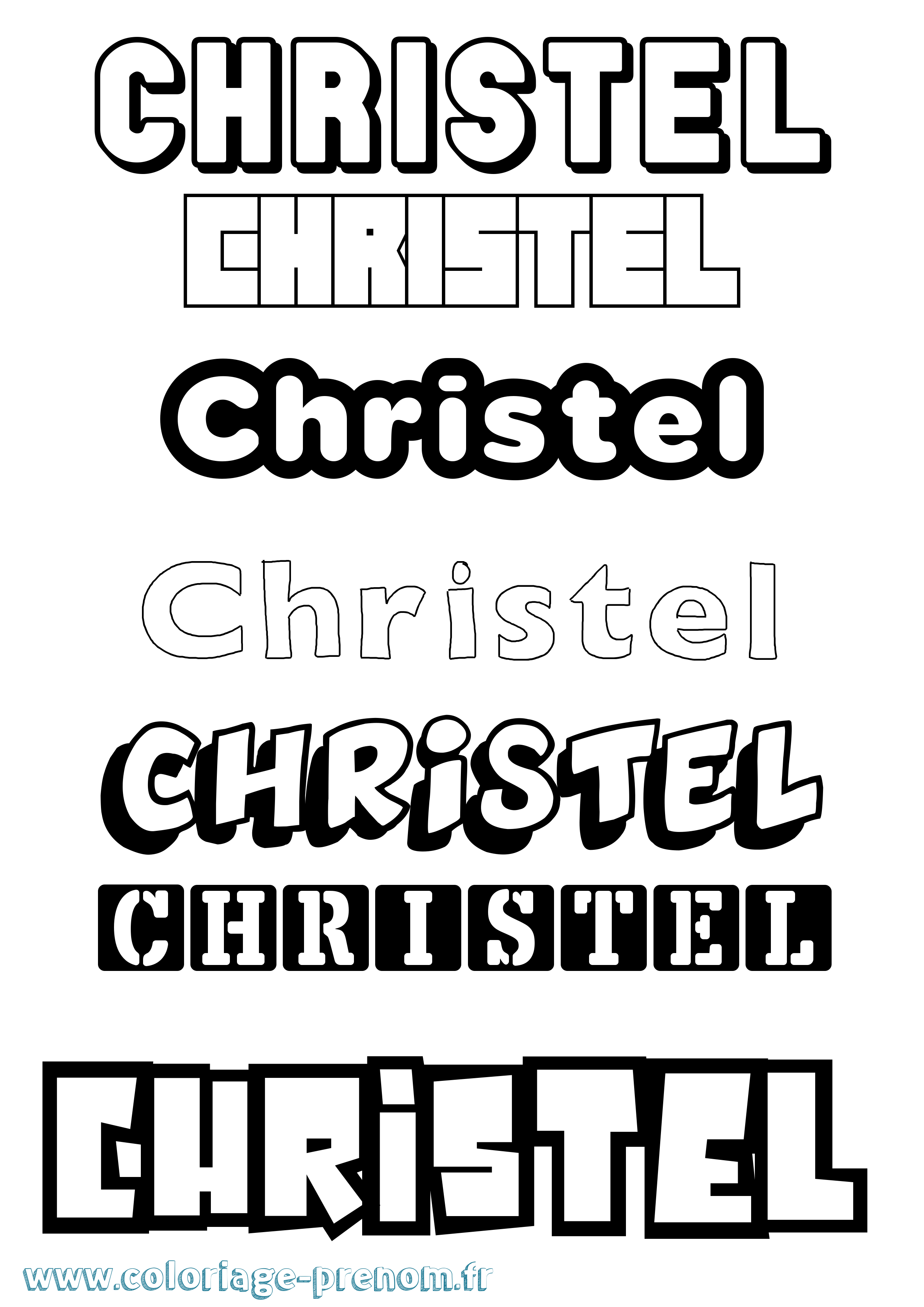 Coloriage Christel Simple Coloriage prénom Christel Simple