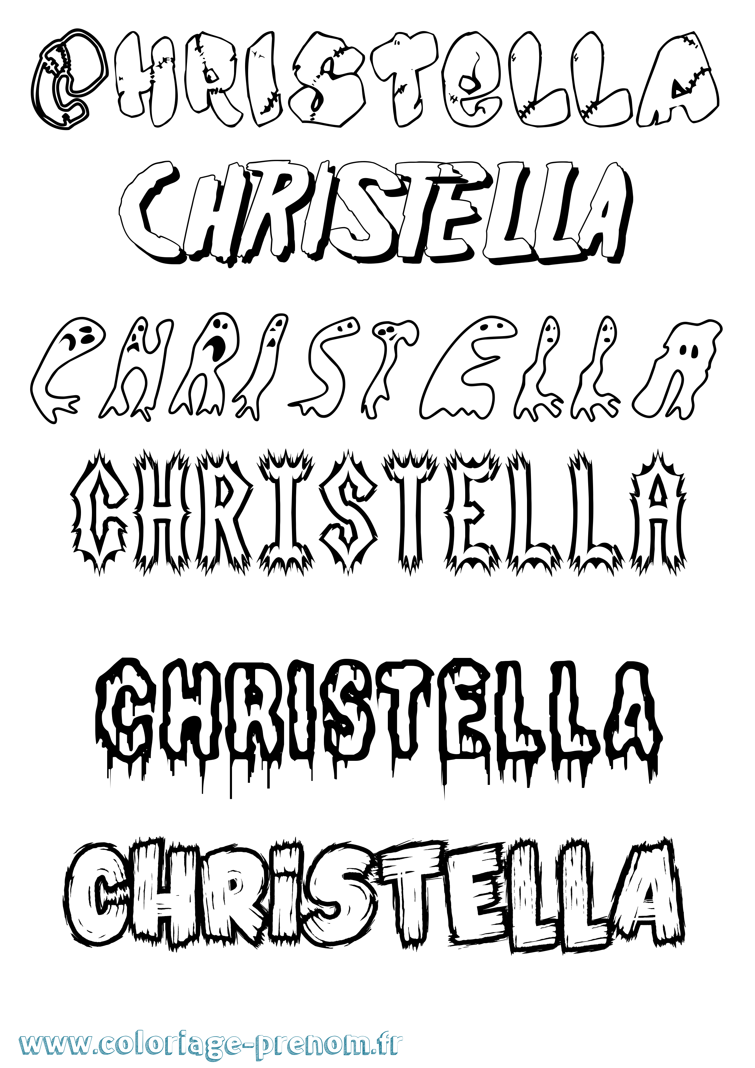 Coloriage Christella Frisson Coloriage prénom Christella Frisson