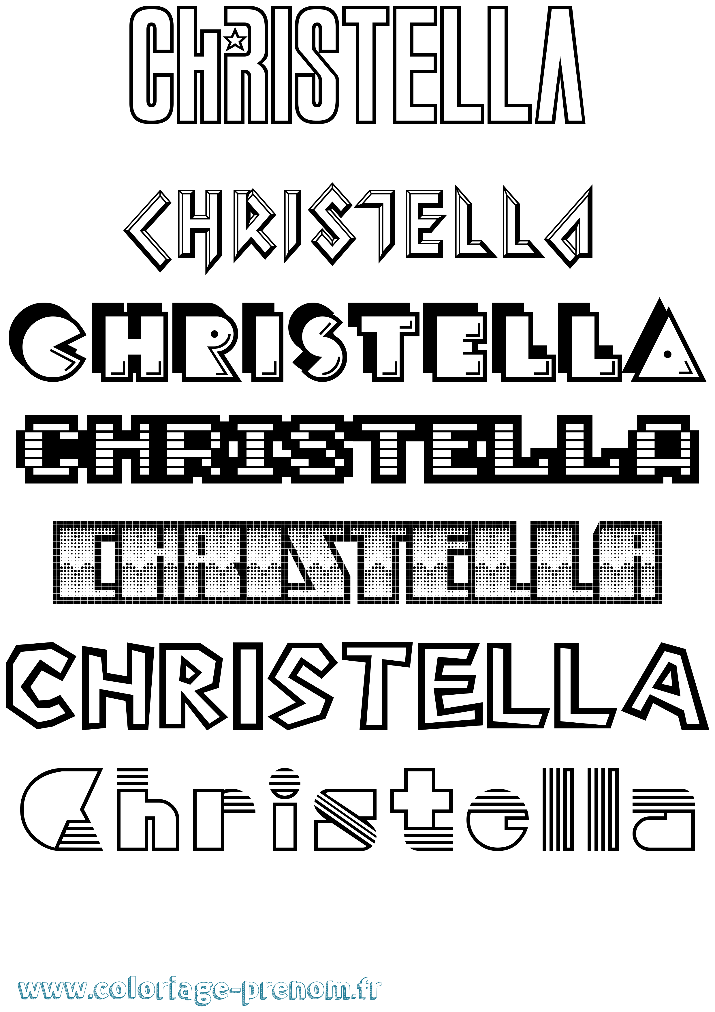 Coloriage Christella Jeux Vidéos Coloriage prénom Christella Jeux Vidéos