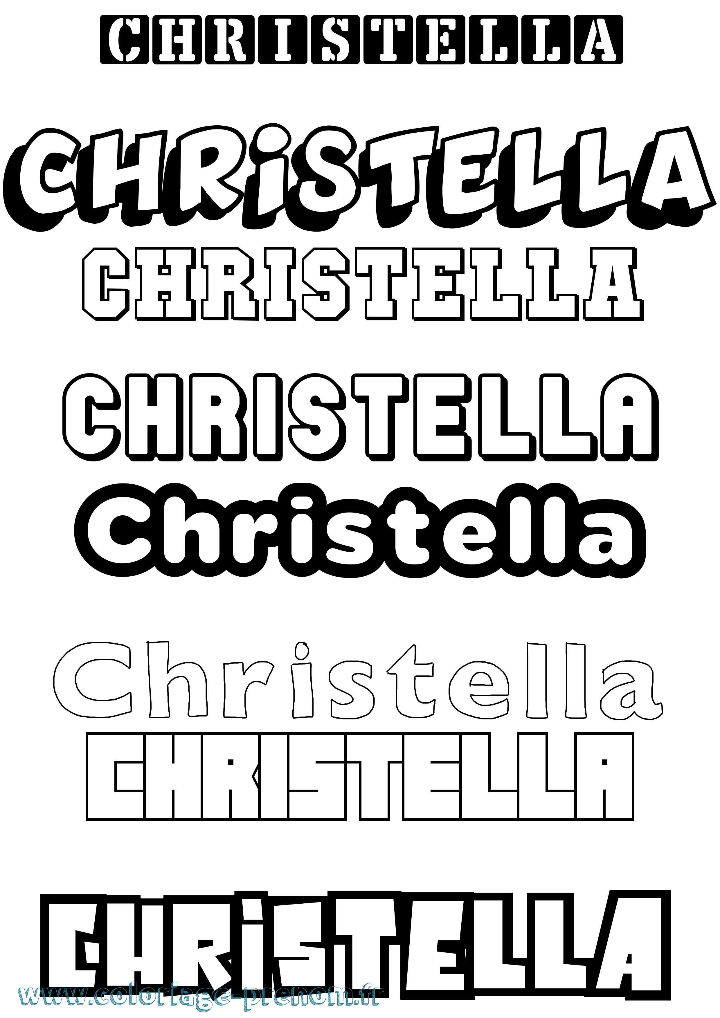 Coloriage Christella Simple Coloriage prénom Christella Simple