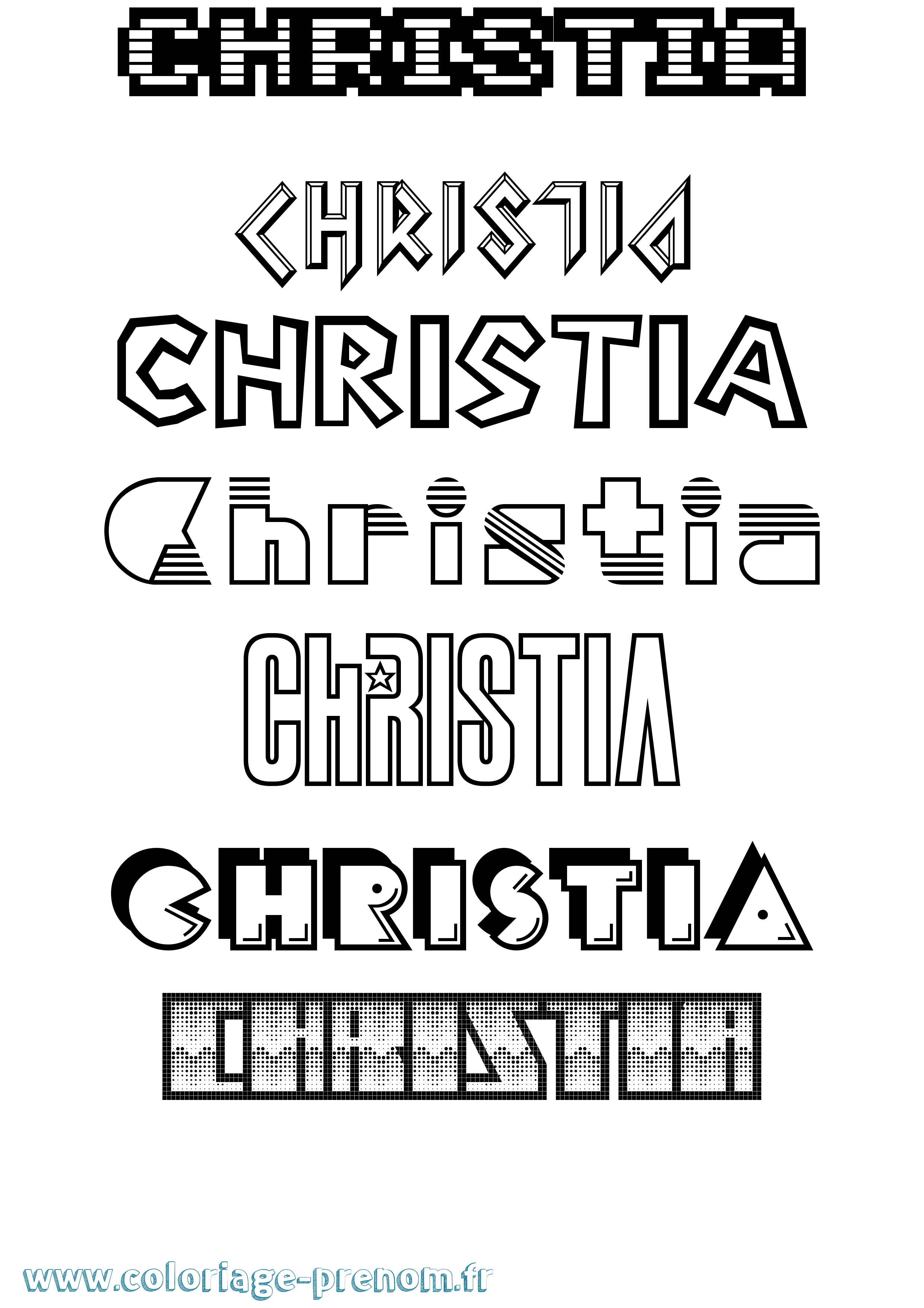 Coloriage Christia Jeux Vidéos Coloriage prénom Christia Jeux Vidéos