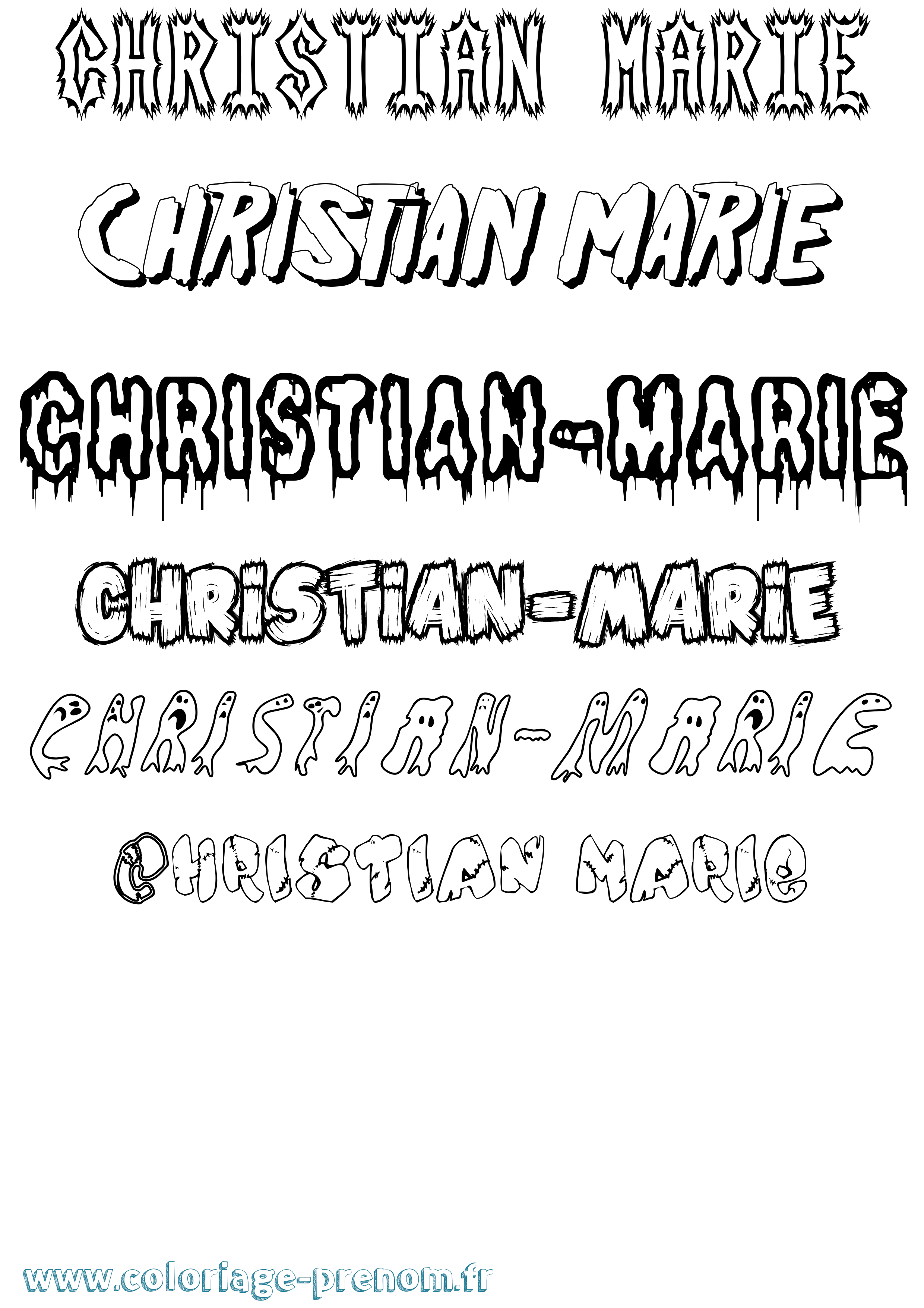 Coloriage Christian-Marie Frisson Coloriage prénom Christian-Marie Frisson
