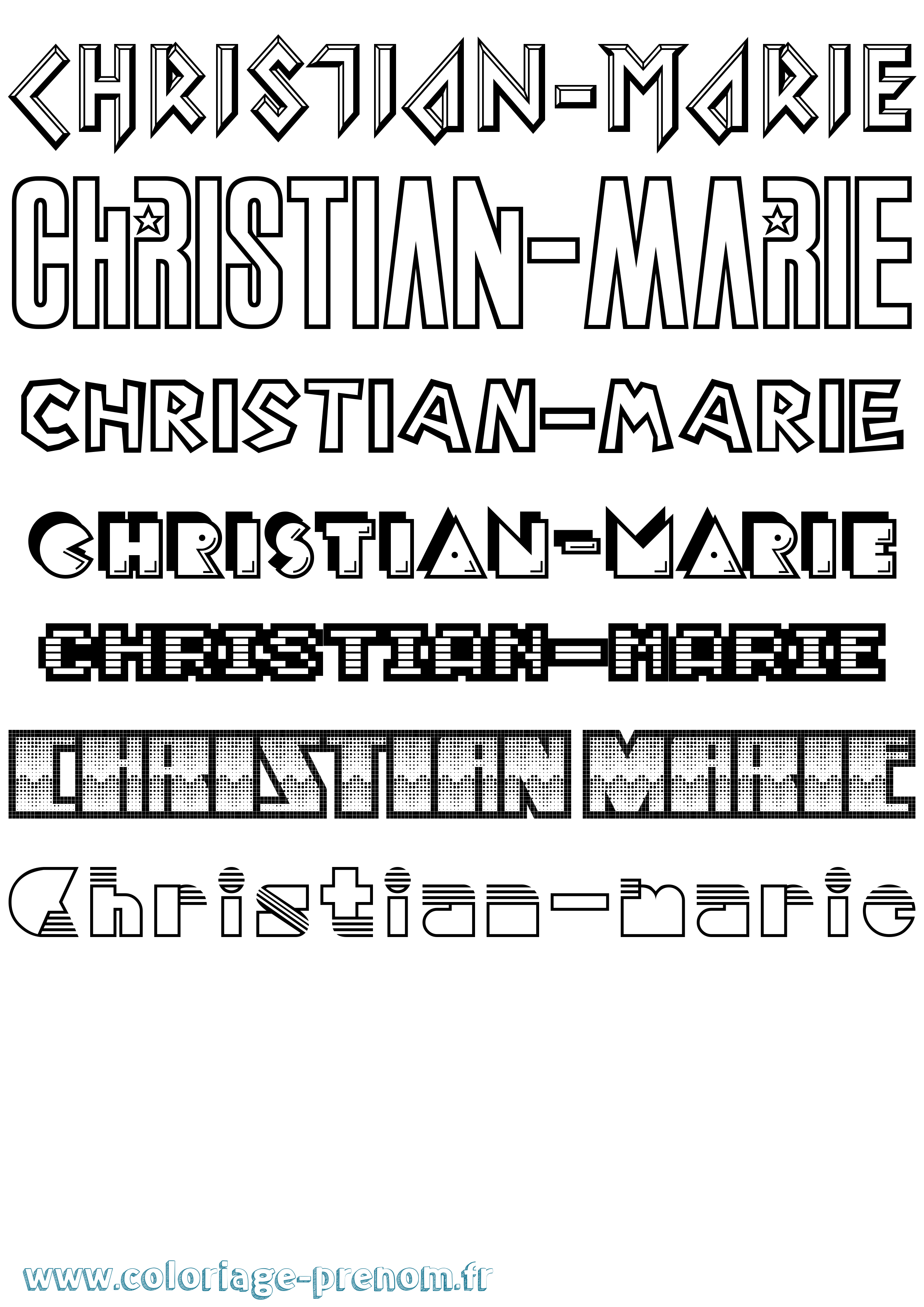 Coloriage Christian-Marie Jeux Vidéos Coloriage prénom Christian-Marie Jeux Vidéos
