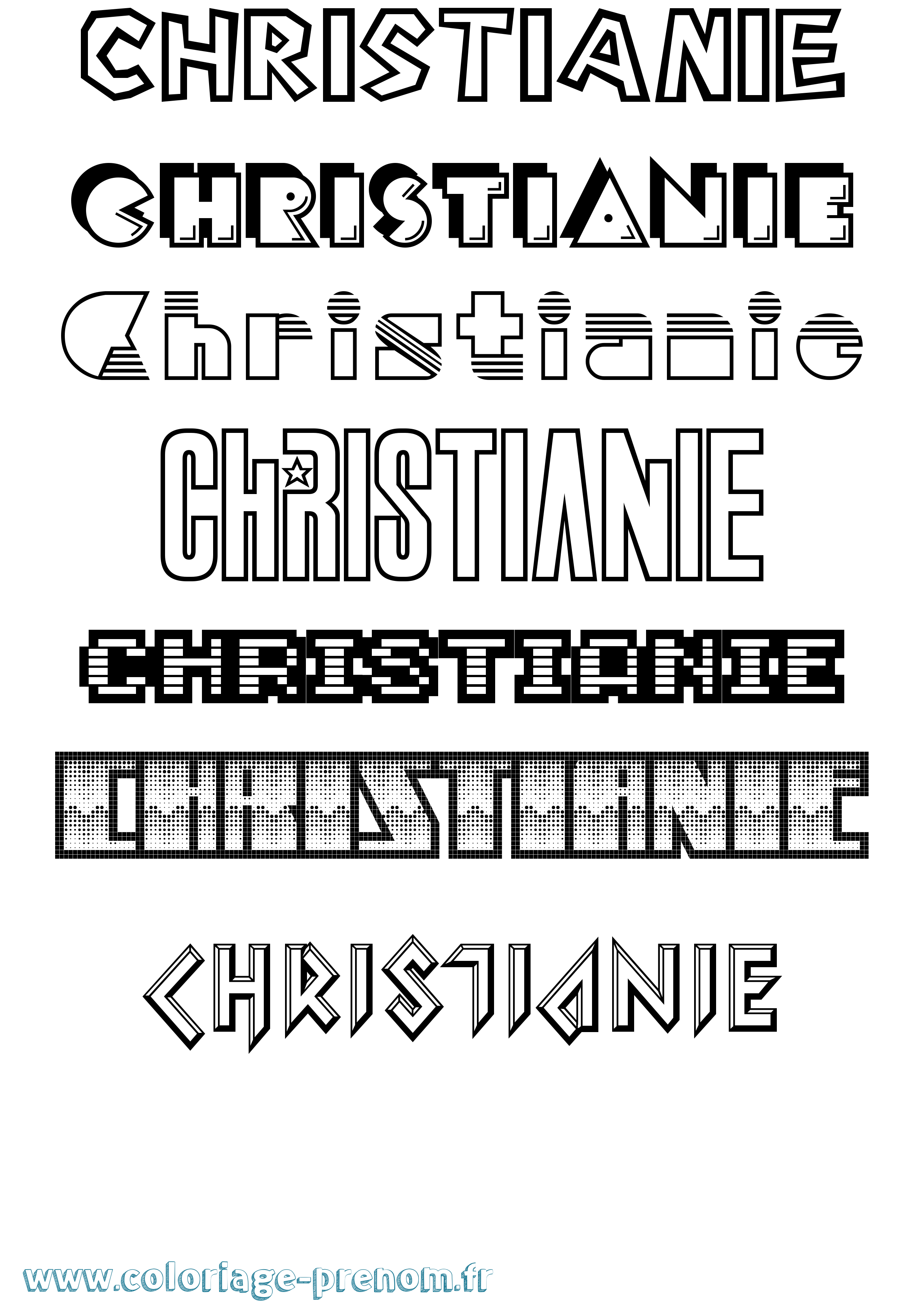 Coloriage Christianie Jeux Vidéos Coloriage prénom Christianie Jeux Vidéos