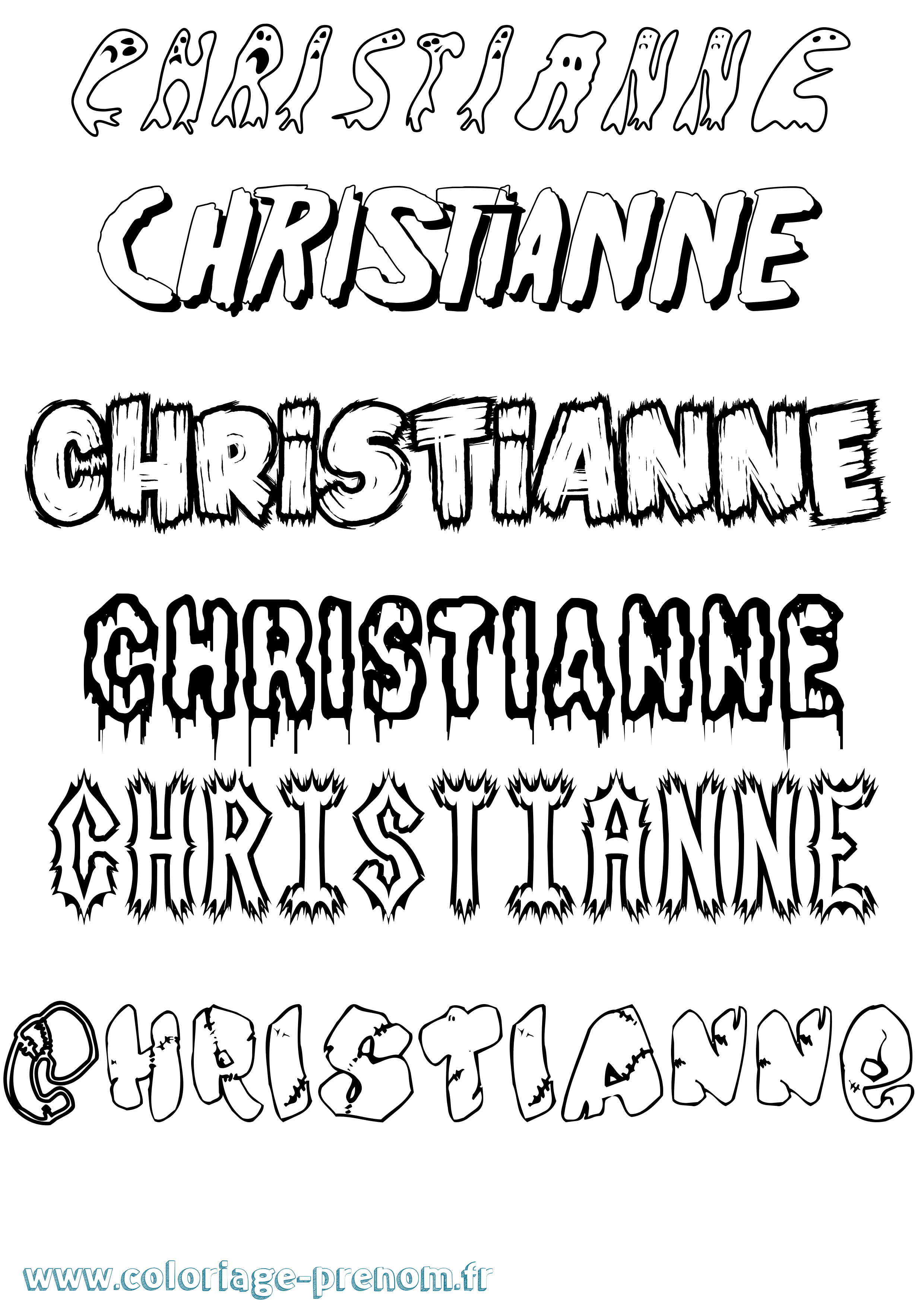 Coloriage Christianne Frisson Coloriage prénom Christianne Frisson