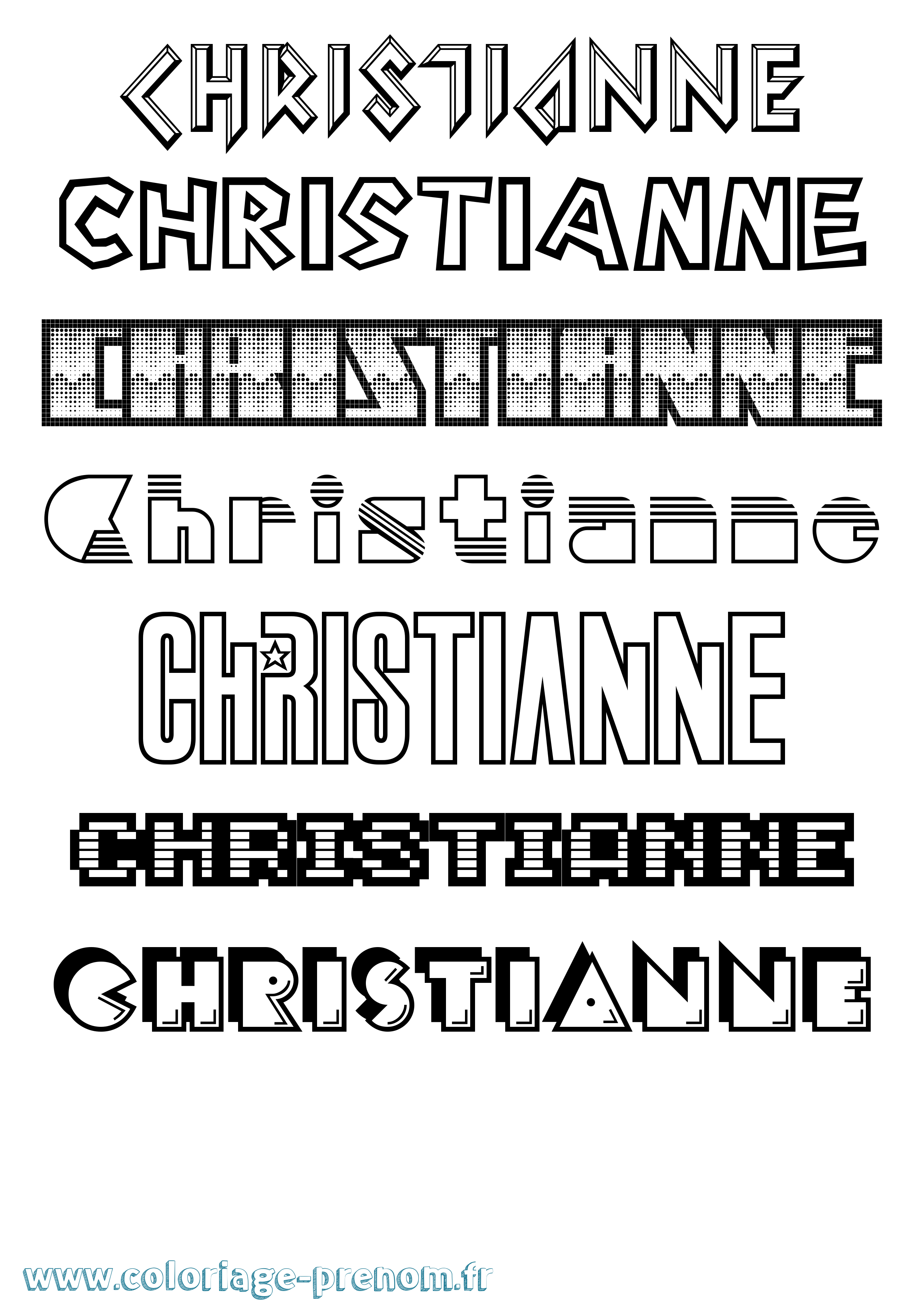 Coloriage Christianne Jeux Vidéos Coloriage prénom Christianne Jeux Vidéos