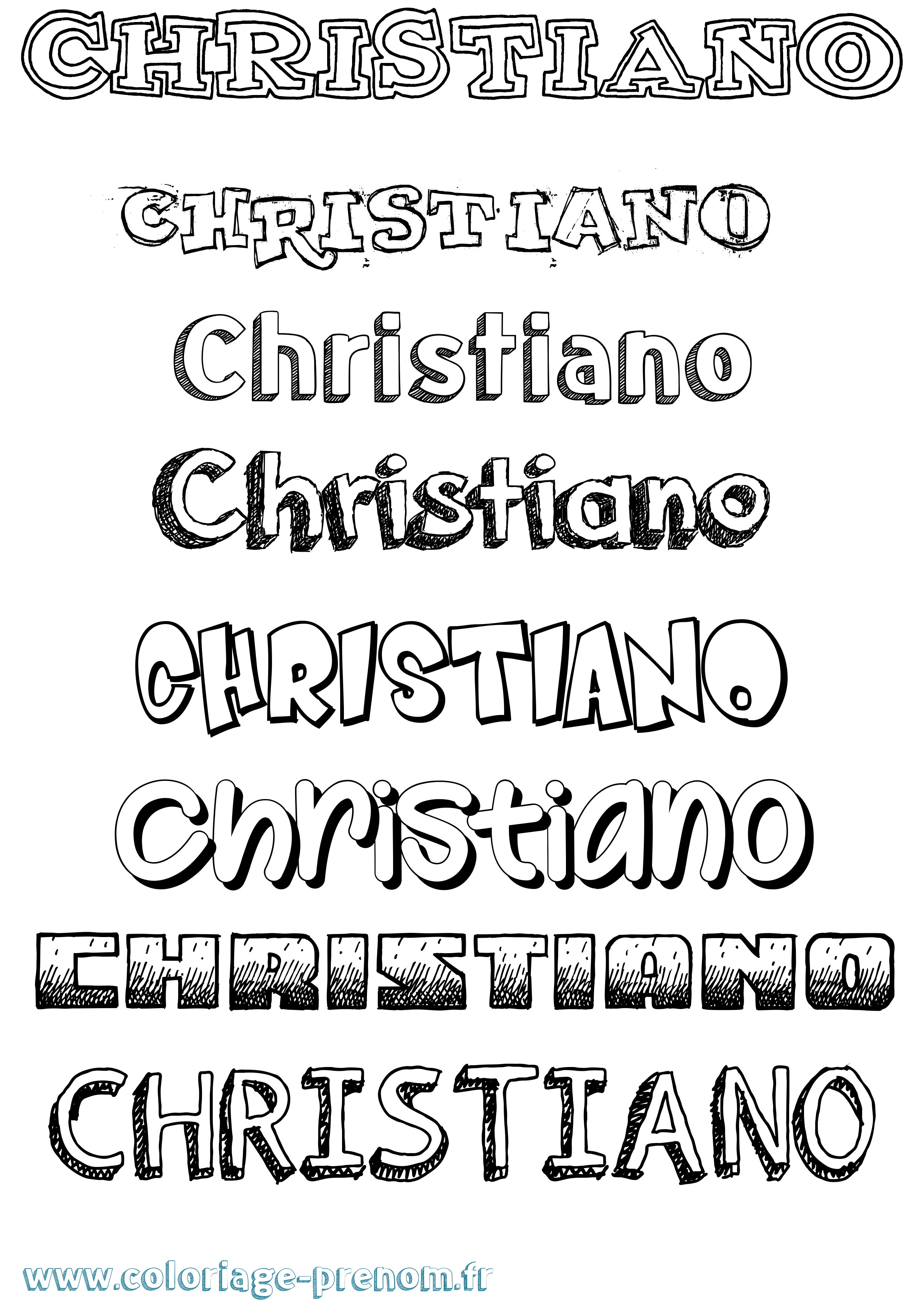 Coloriage Christiano Dessiné Coloriage prénom Christiano Dessiné