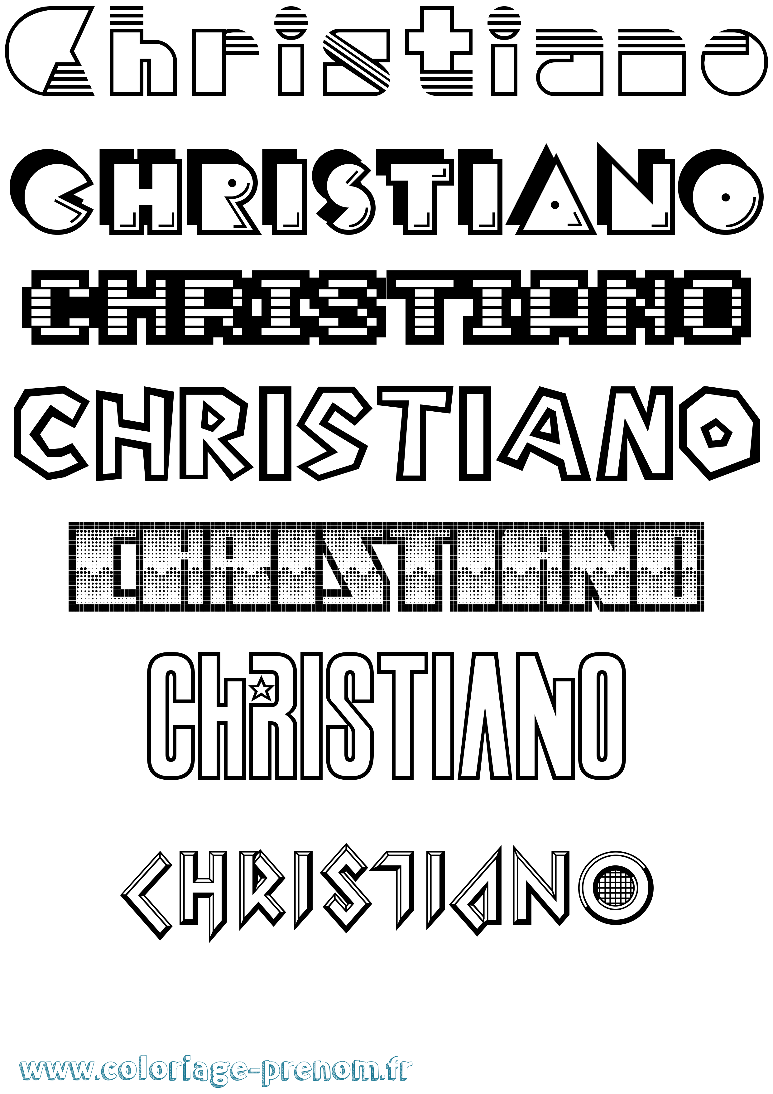 Coloriage Christiano Jeux Vidéos Coloriage prénom Christiano Jeux Vidéos