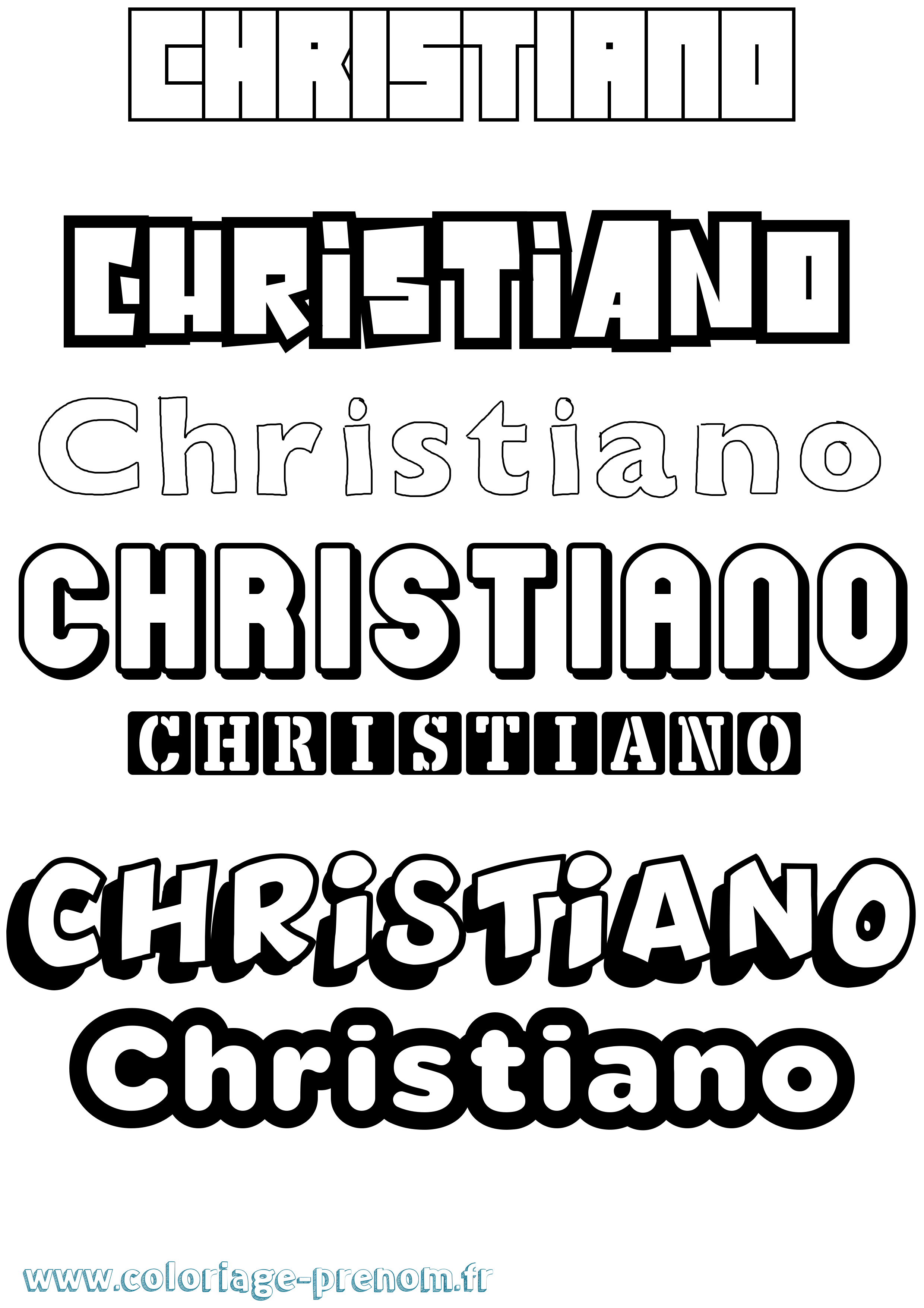 Coloriage Christiano Simple Coloriage prénom Christiano Simple