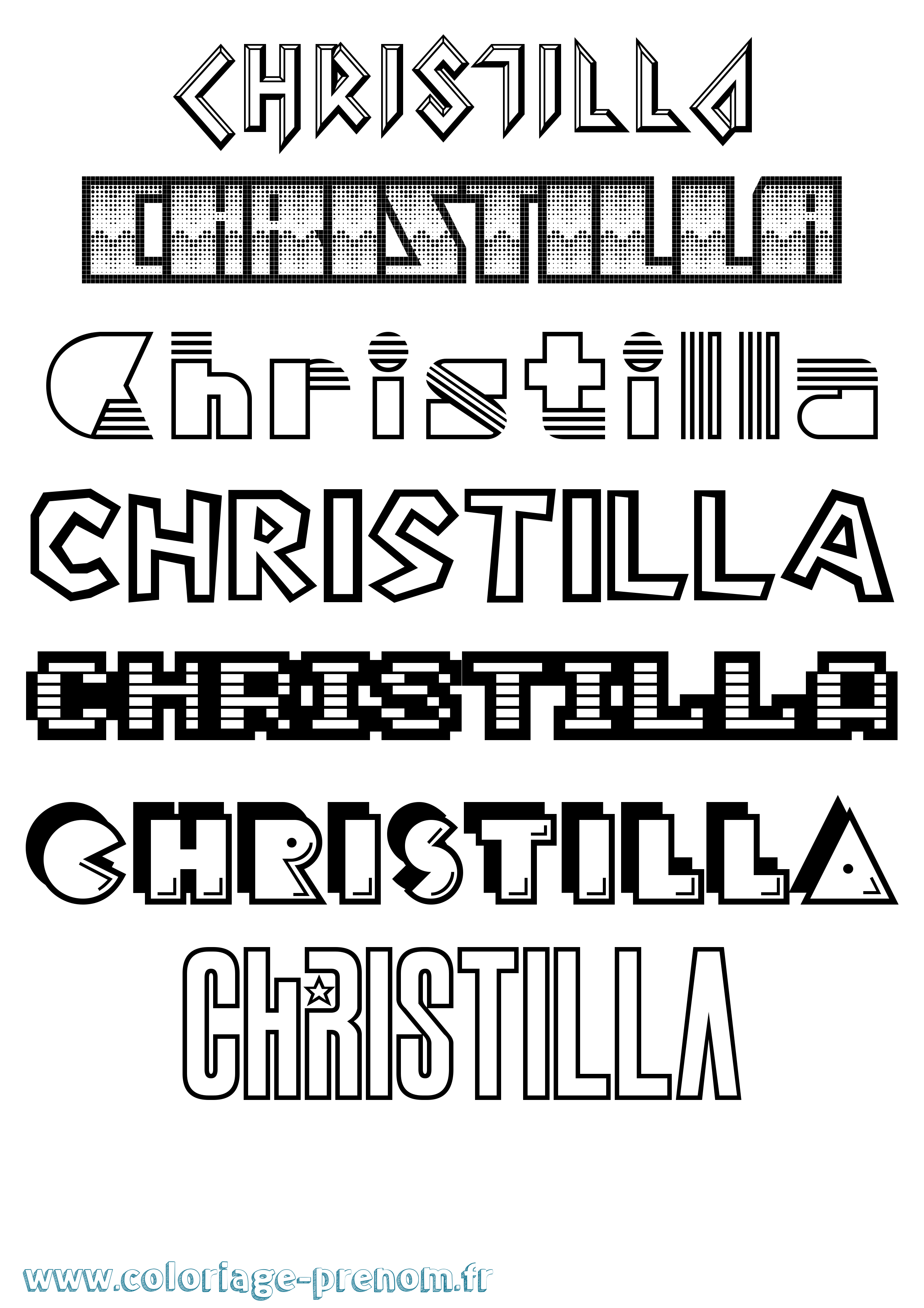 Coloriage Christilla Jeux Vidéos Coloriage prénom Christilla Jeux Vidéos