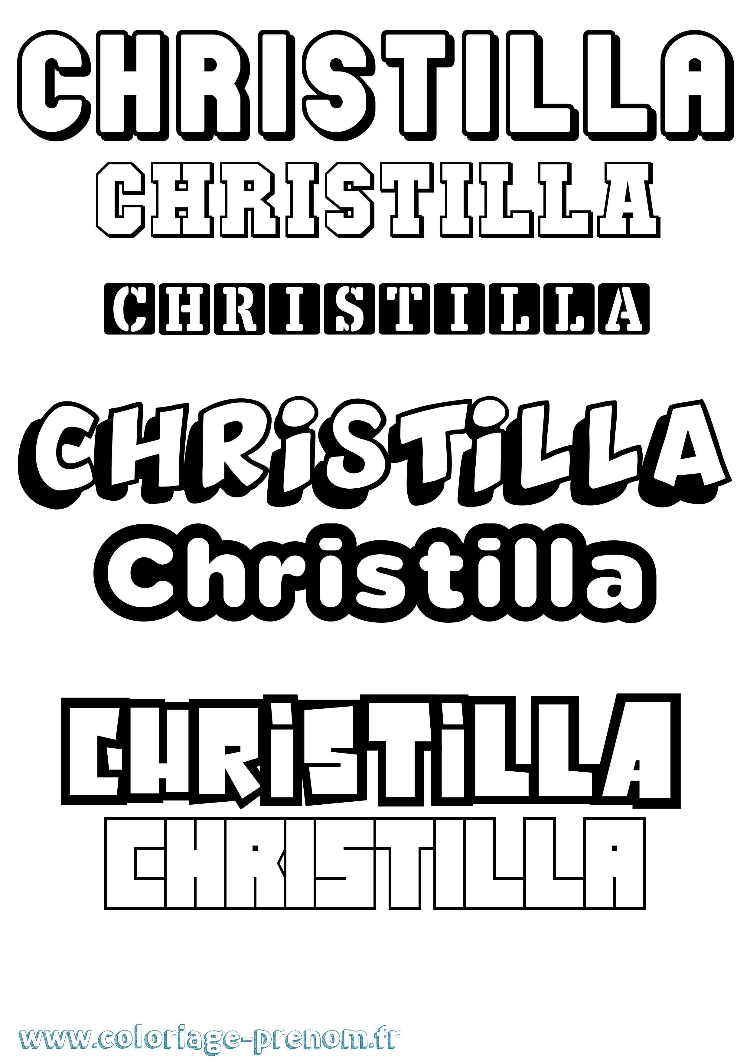 Coloriage Christilla Simple Coloriage prénom Christilla Simple