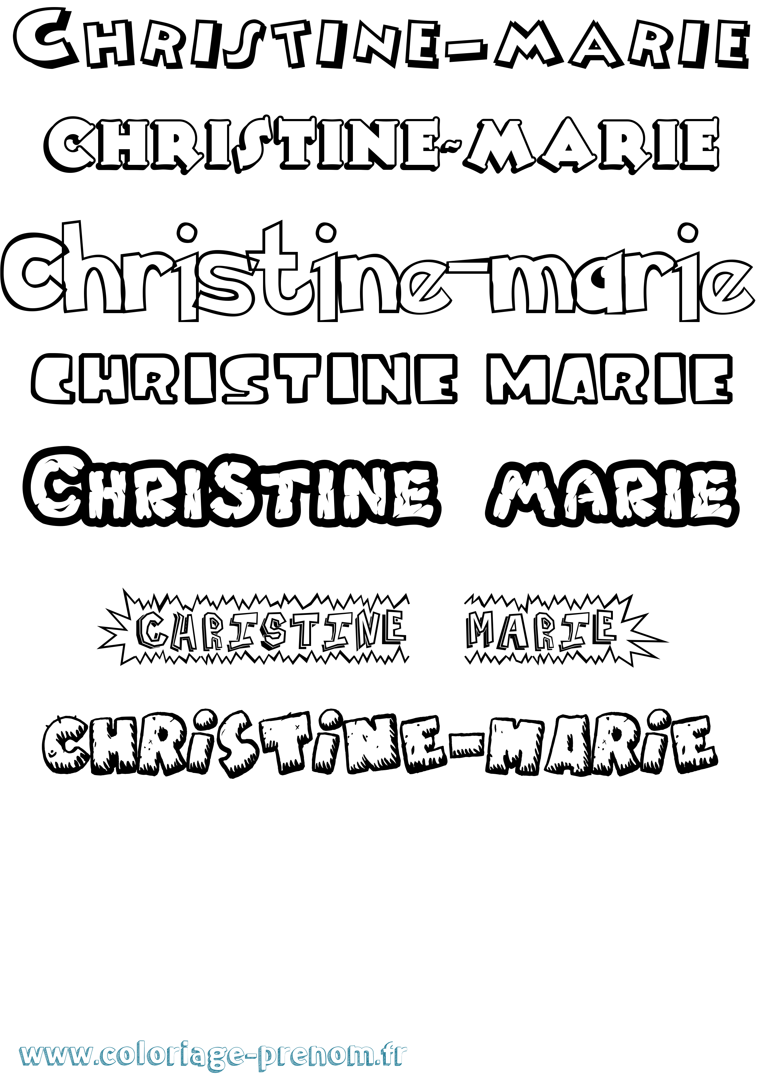 Coloriage Christine-Marie Dessin Animé Coloriage prénom Christine-Marie Dessin Animé
