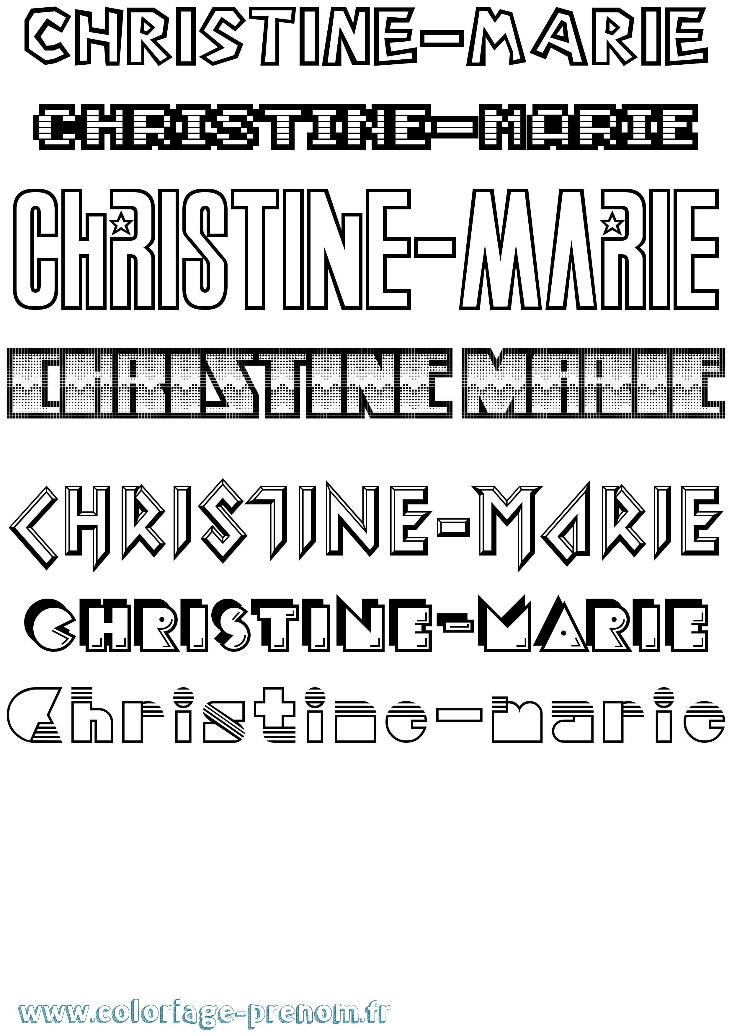 Coloriage Christine-Marie Jeux Vidéos Coloriage prénom Christine-Marie Jeux Vidéos