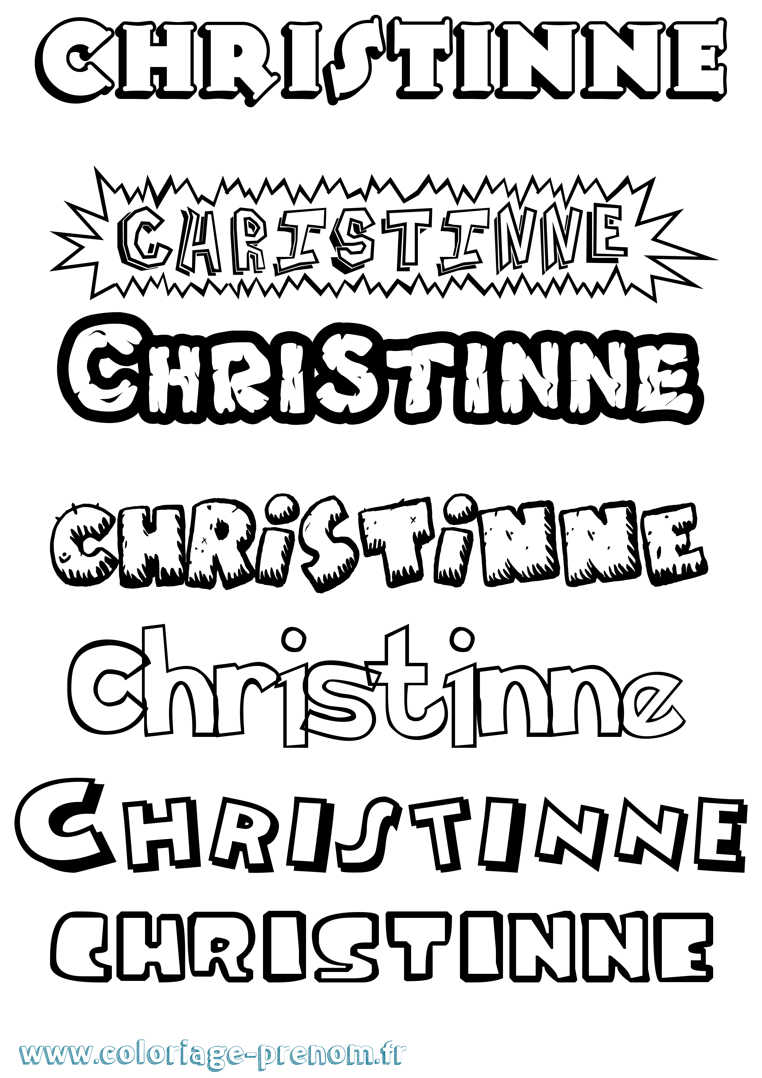 Coloriage Christinne Dessin Animé Coloriage prénom Christinne Dessin Animé