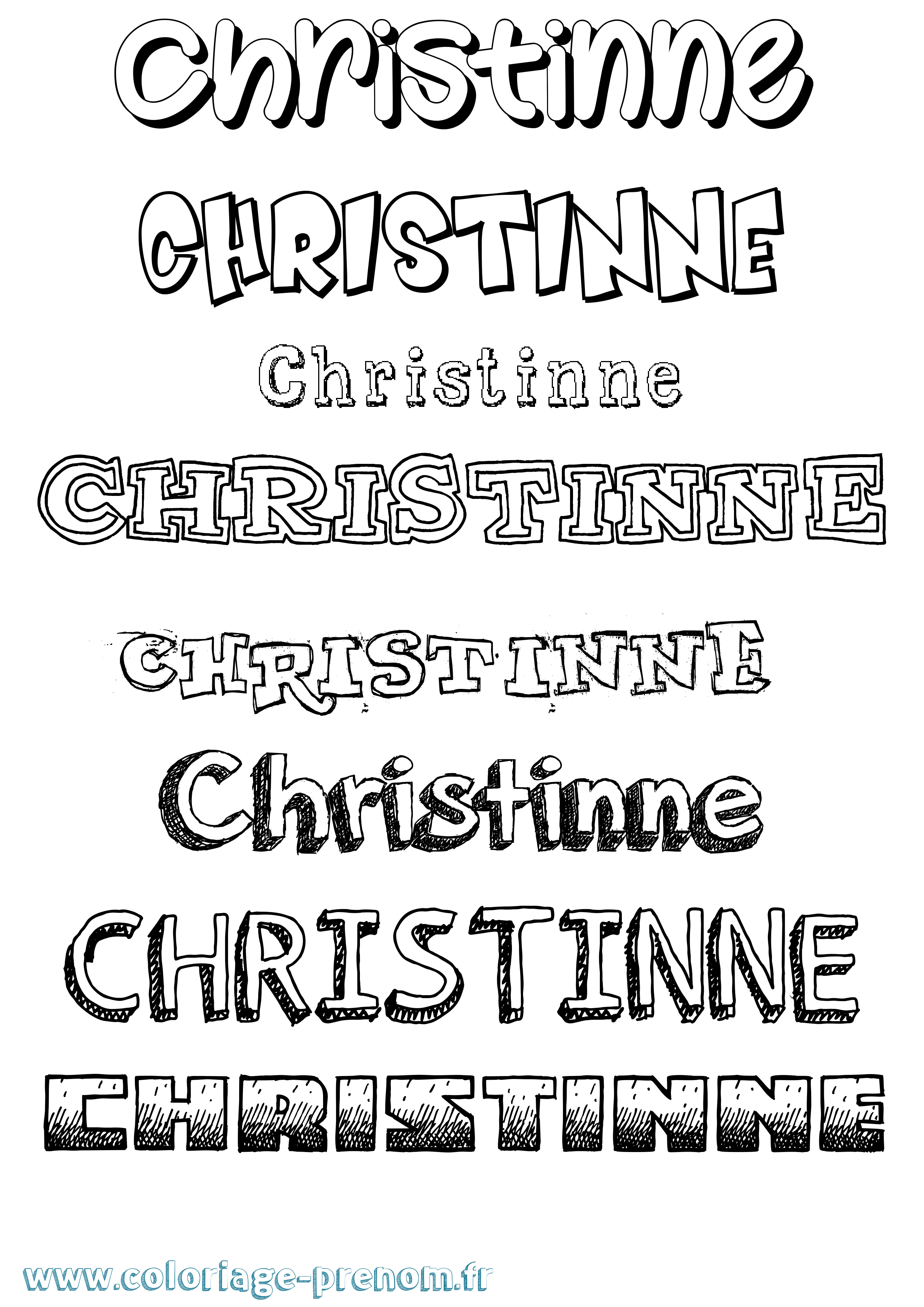 Coloriage Christinne Dessiné Coloriage prénom Christinne Dessiné