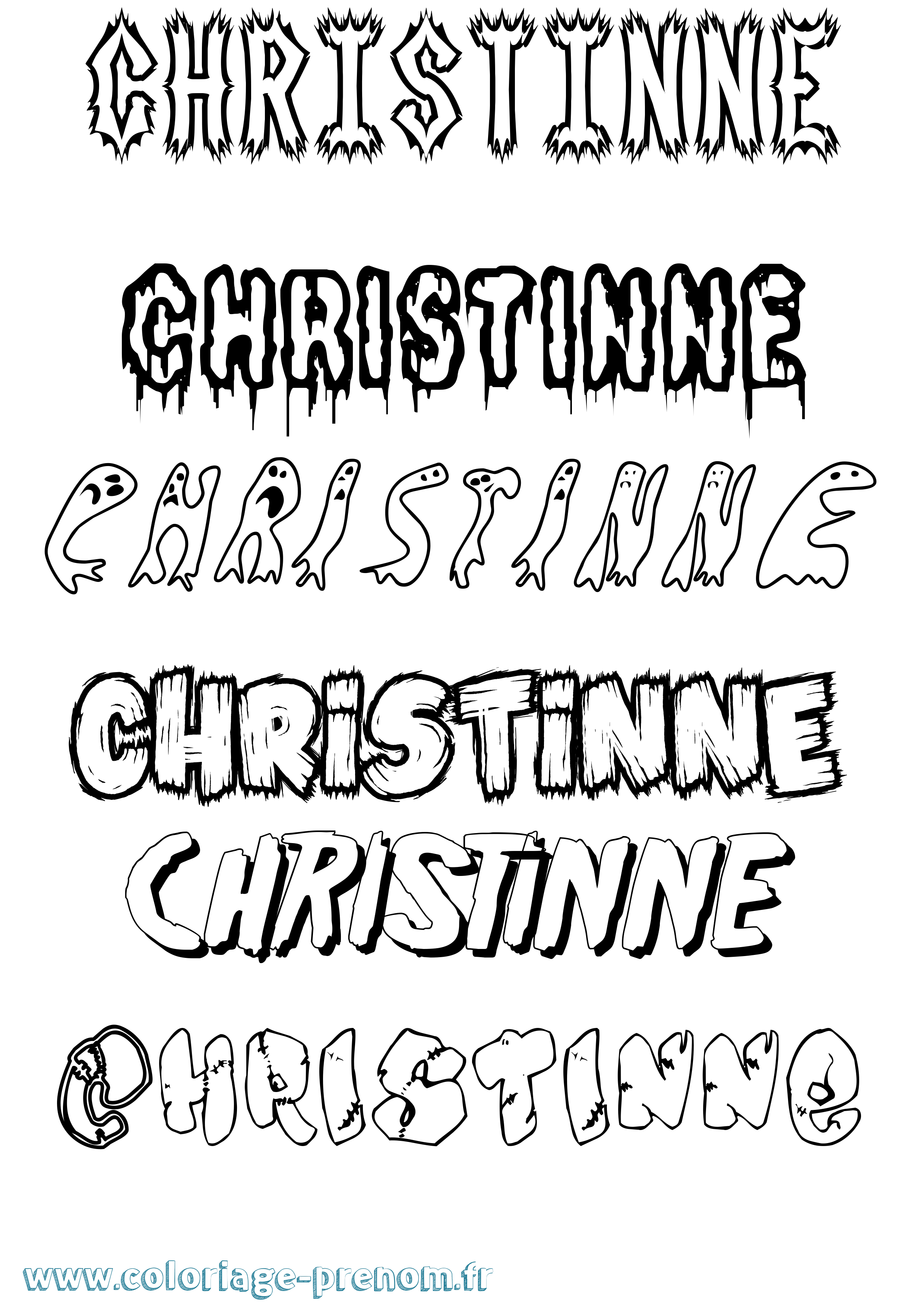Coloriage Christinne Frisson Coloriage prénom Christinne Frisson