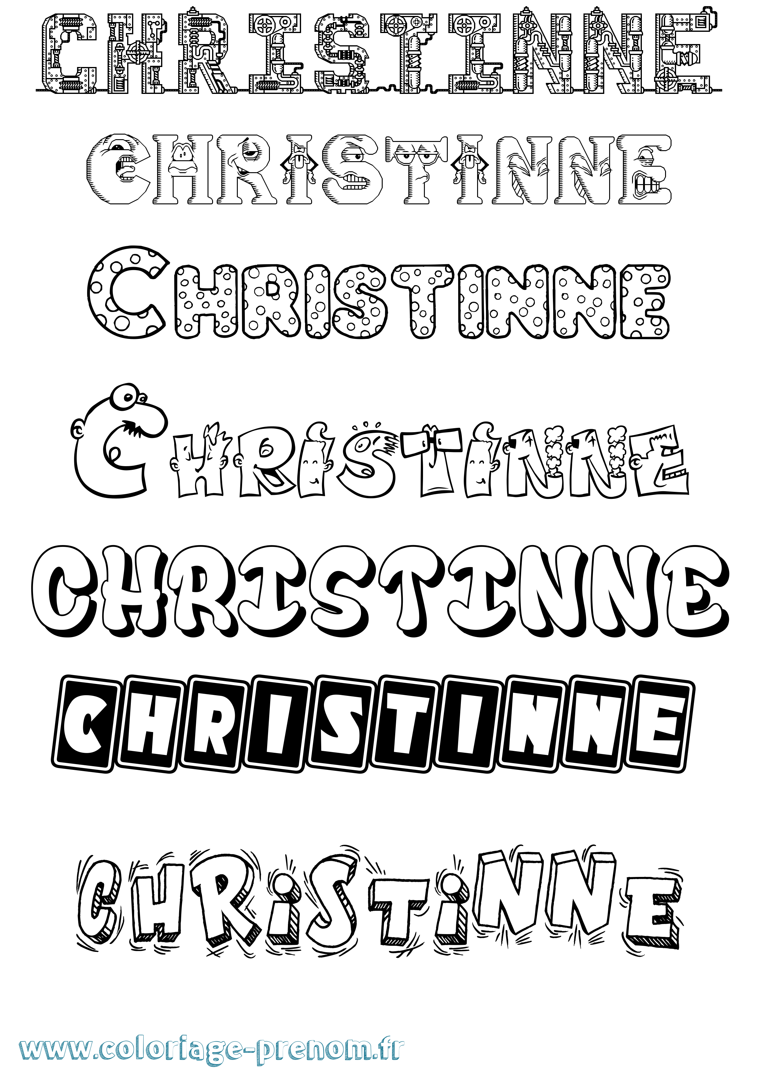 Coloriage Christinne Fun Coloriage prénom Christinne Fun