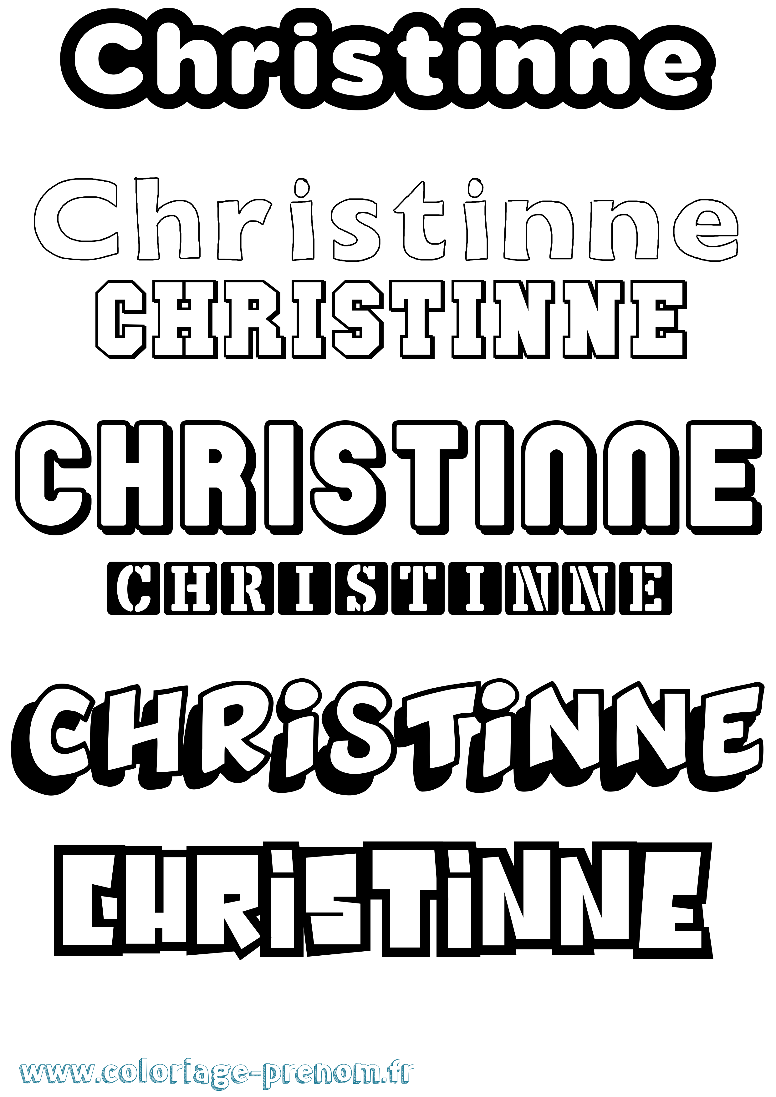Coloriage Christinne Simple Coloriage prénom Christinne Simple