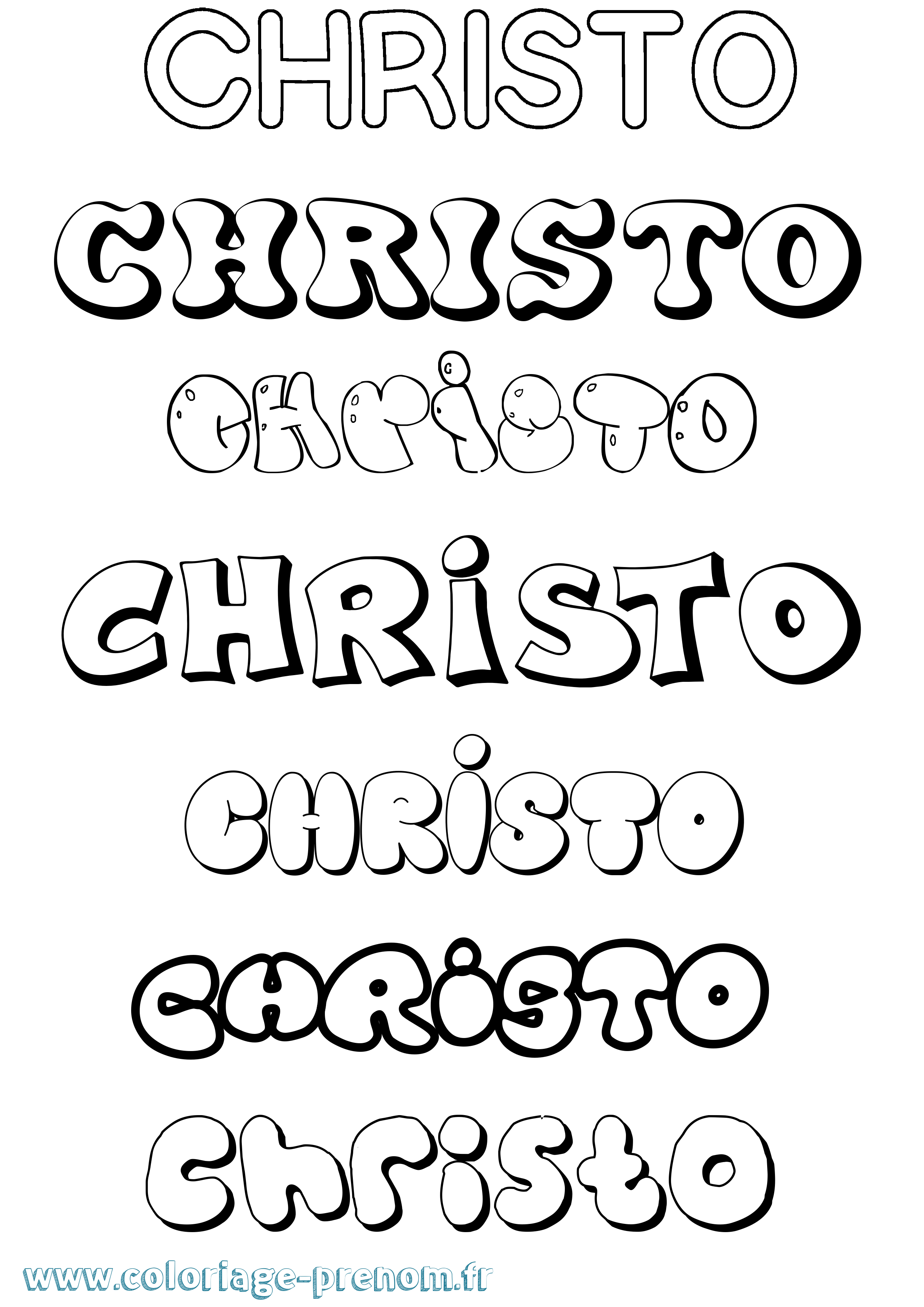 Coloriage Christo Bubble Coloriage prénom Christo Bubble