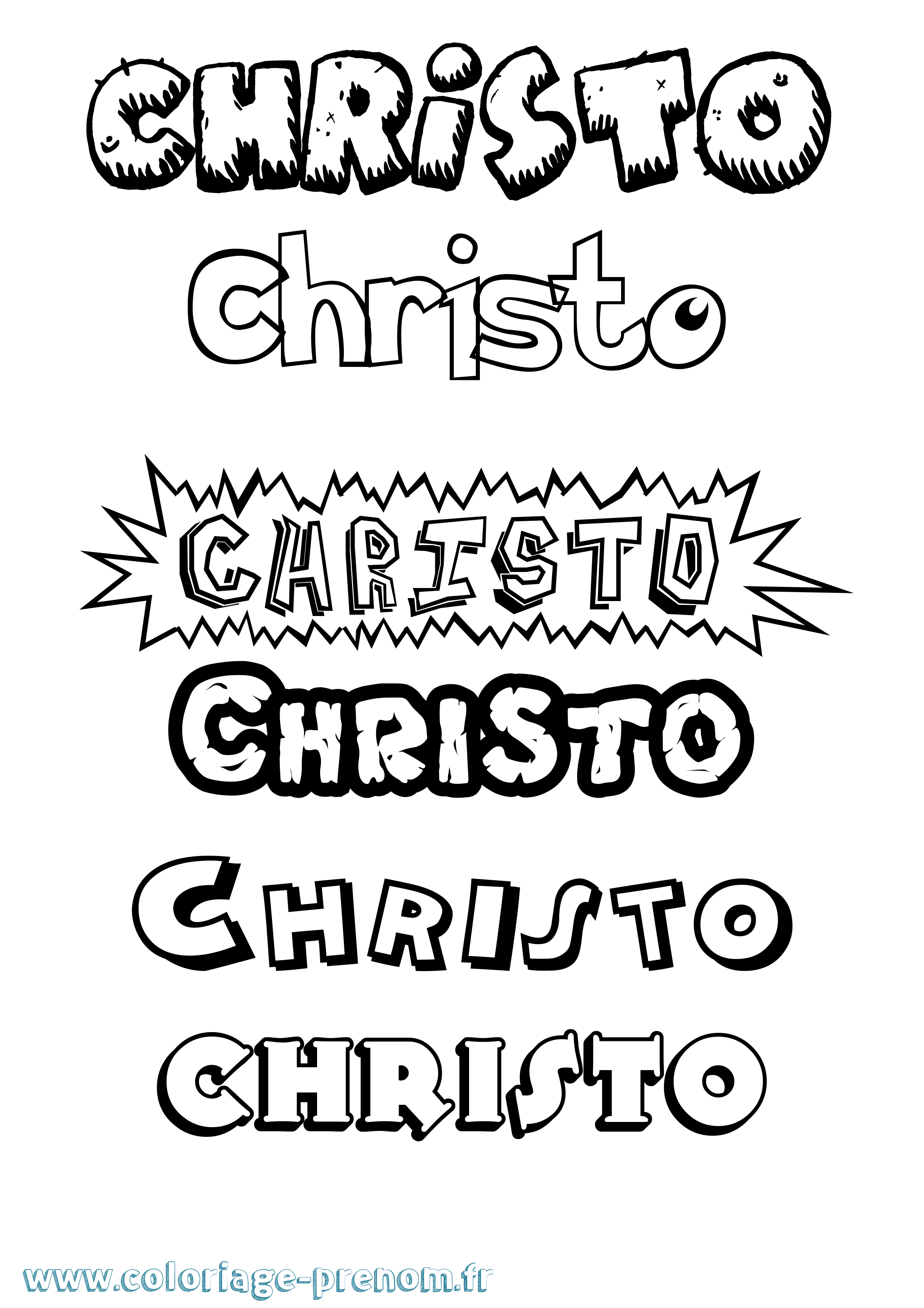Coloriage Christo Dessin Animé Coloriage prénom Christo Dessin Animé