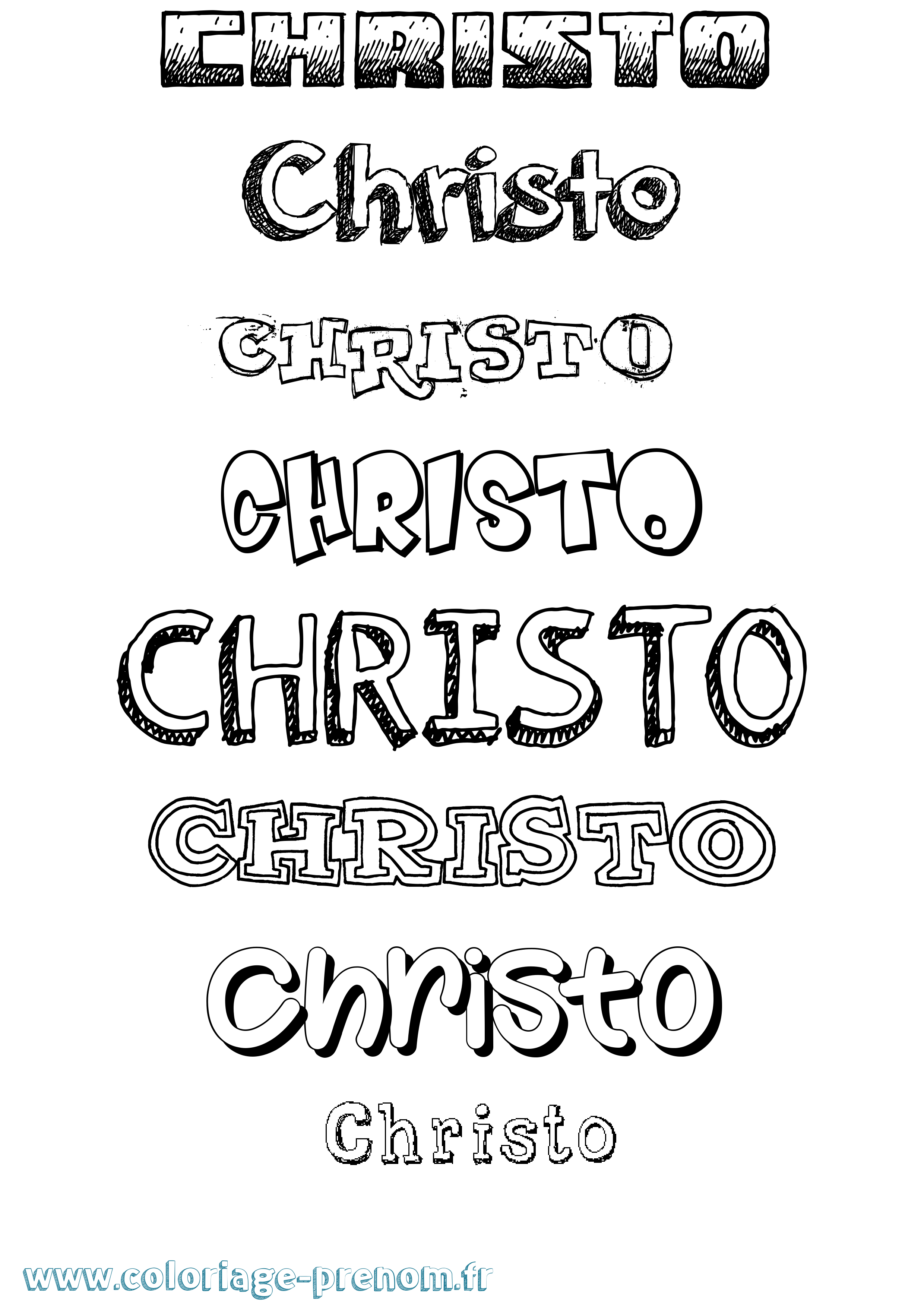 Coloriage Christo Dessiné Coloriage prénom Christo Dessiné