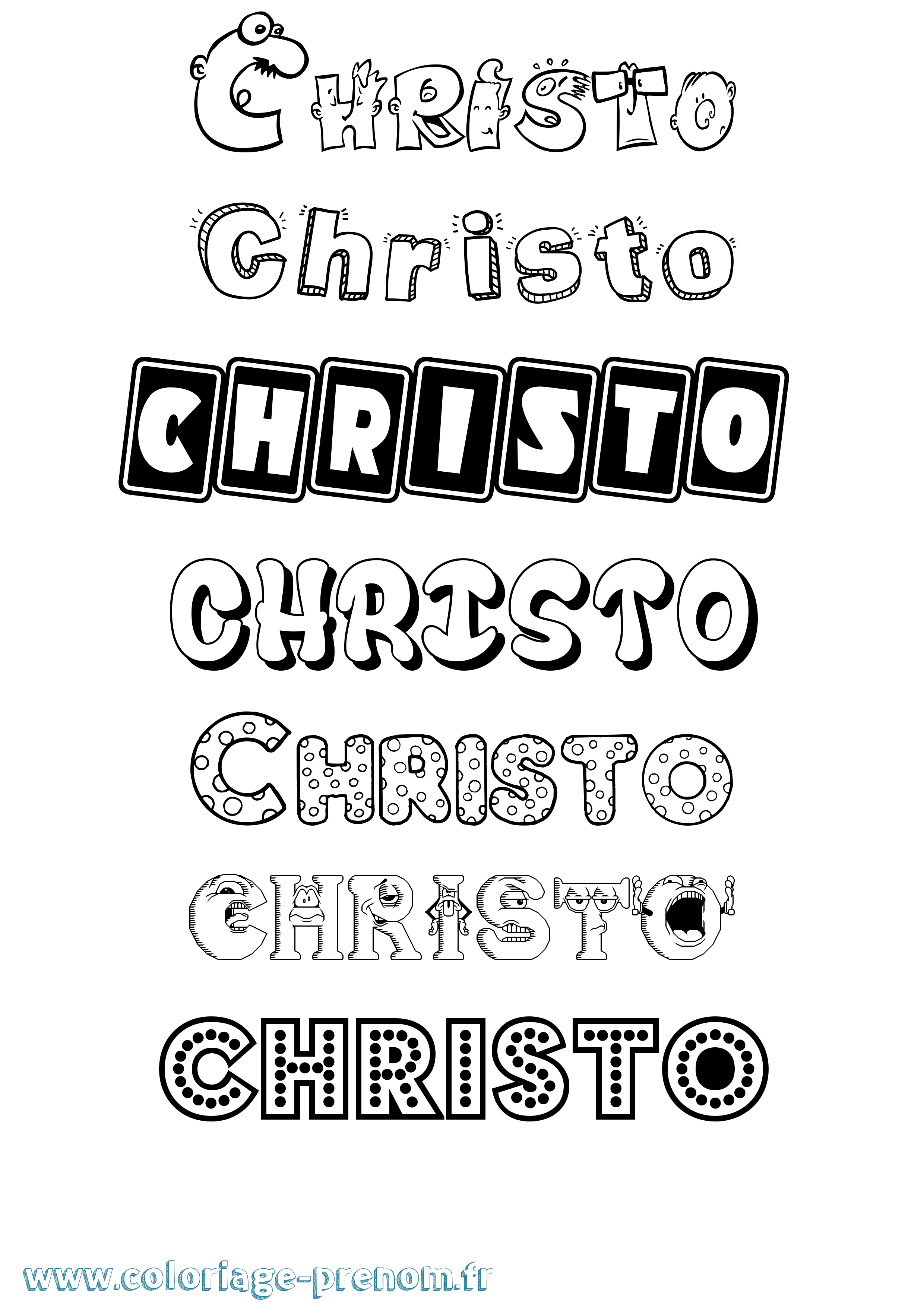 Coloriage Christo Fun Coloriage prénom Christo Fun