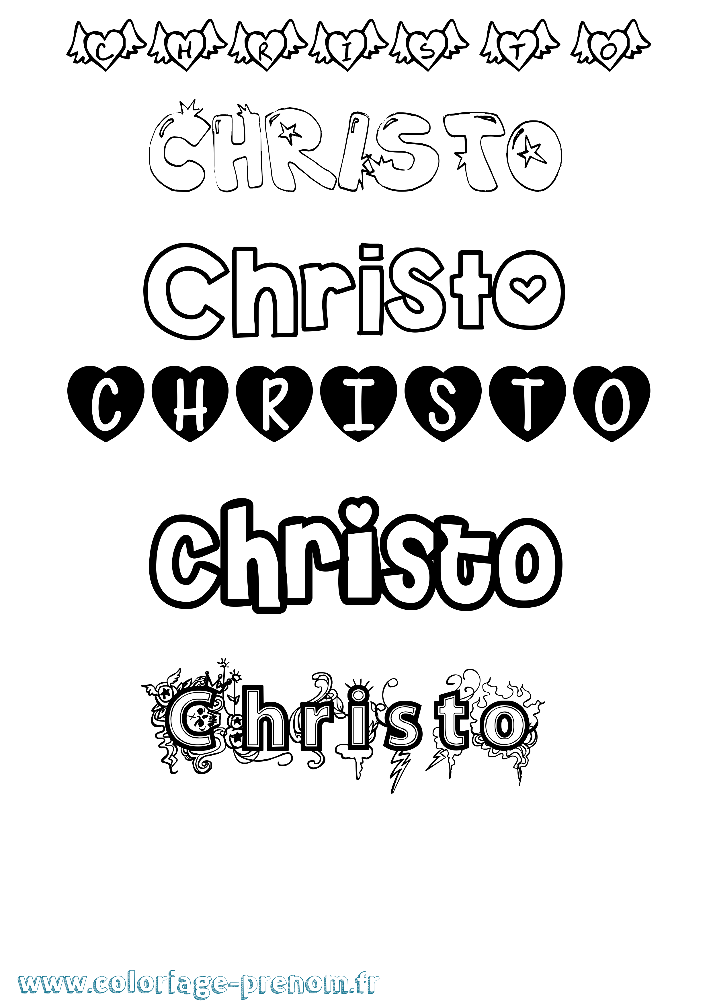 Coloriage Christo Girly Coloriage prénom Christo Girly