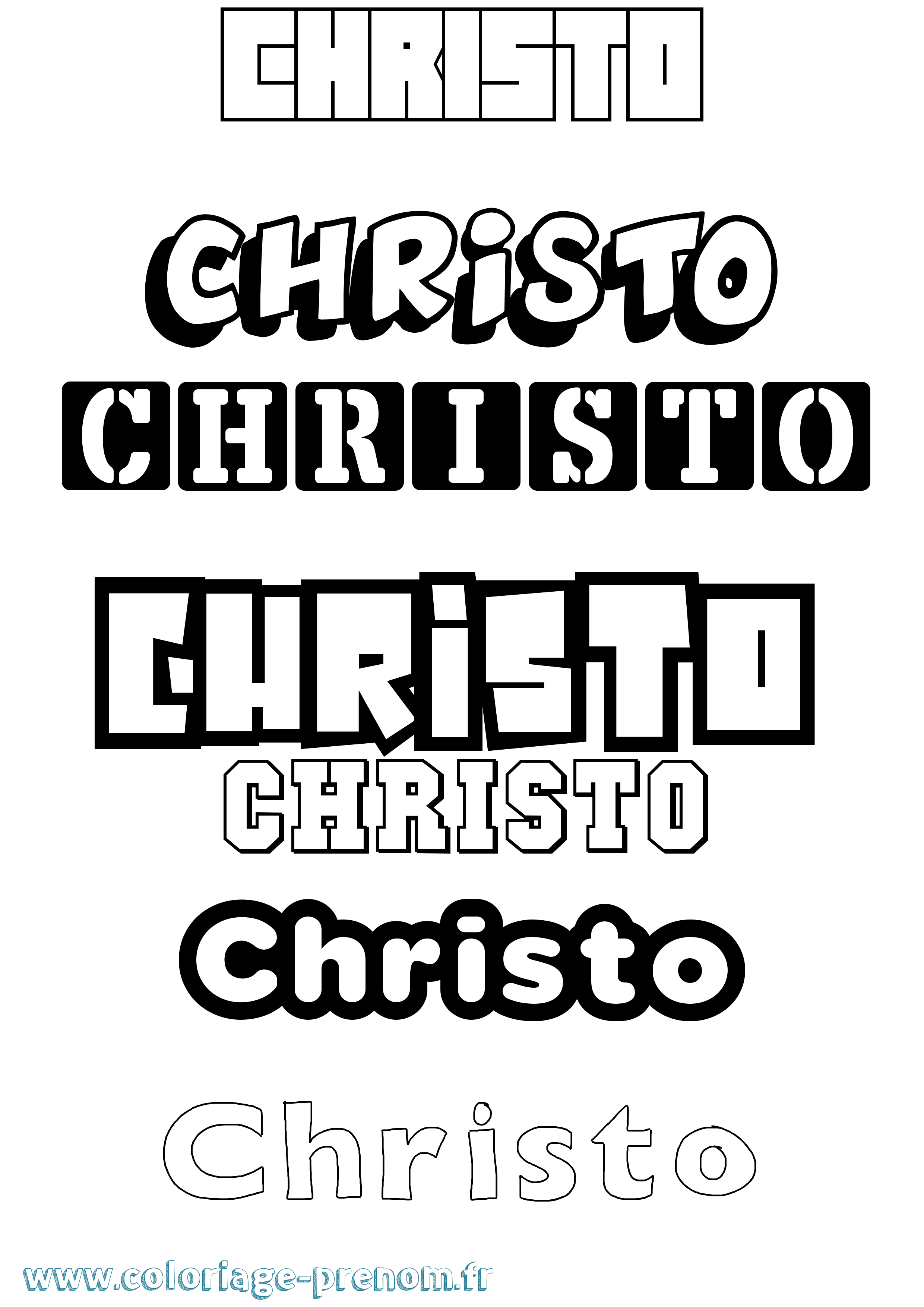 Coloriage Christo Simple Coloriage prénom Christo Simple