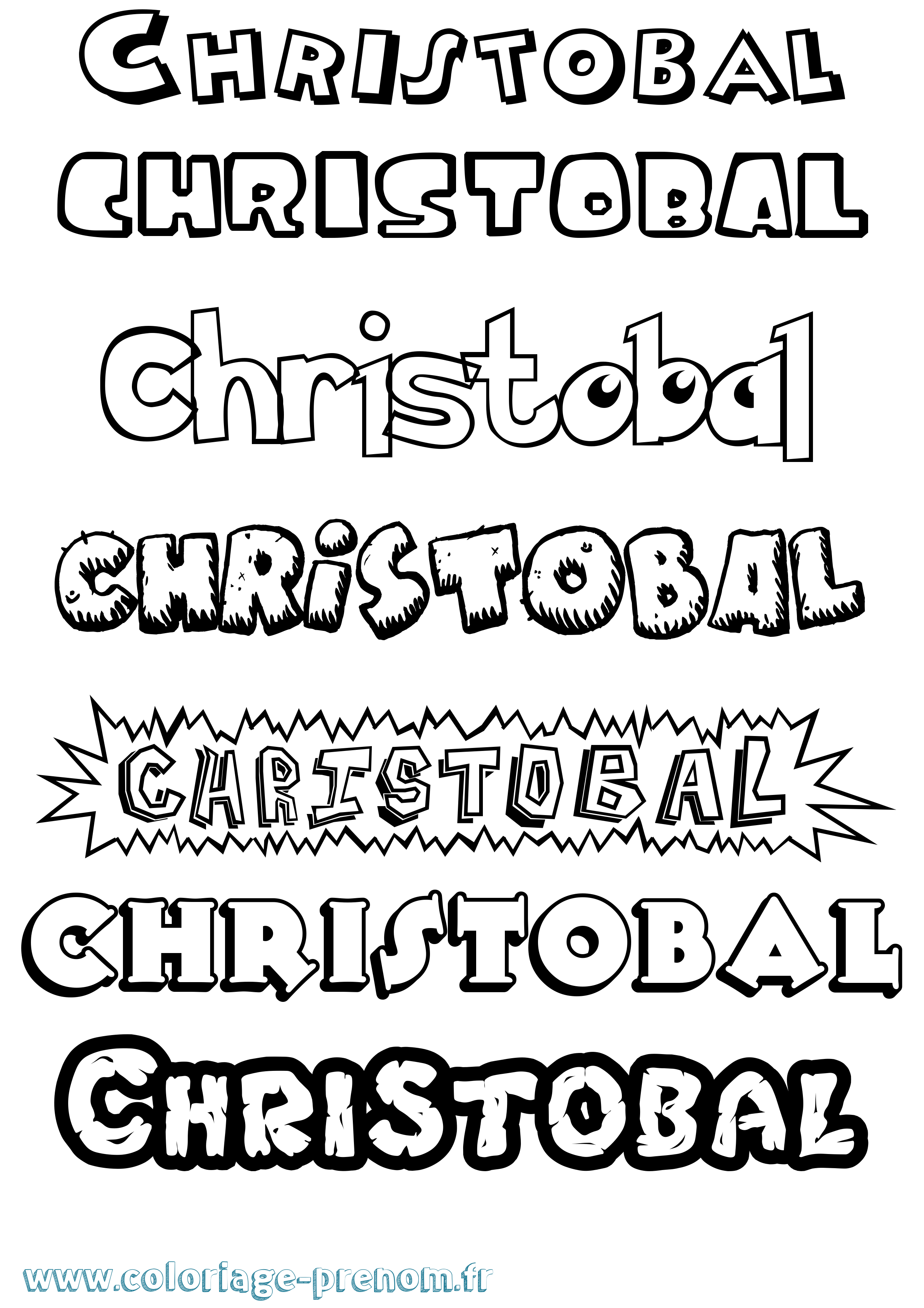 Coloriage Christobal Dessin Animé Coloriage prénom Christobal Dessin Animé