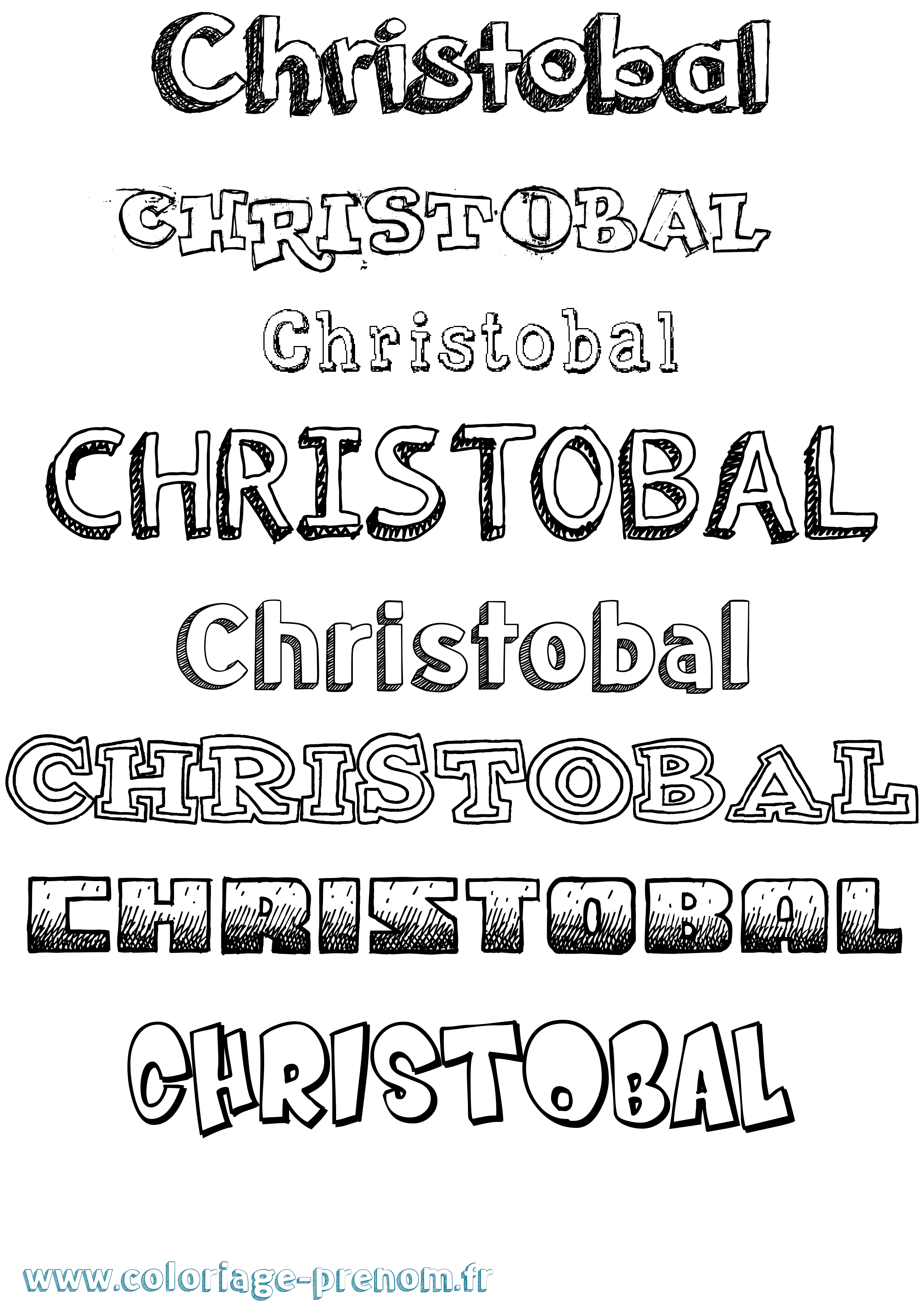 Coloriage Christobal Dessiné Coloriage prénom Christobal Dessiné