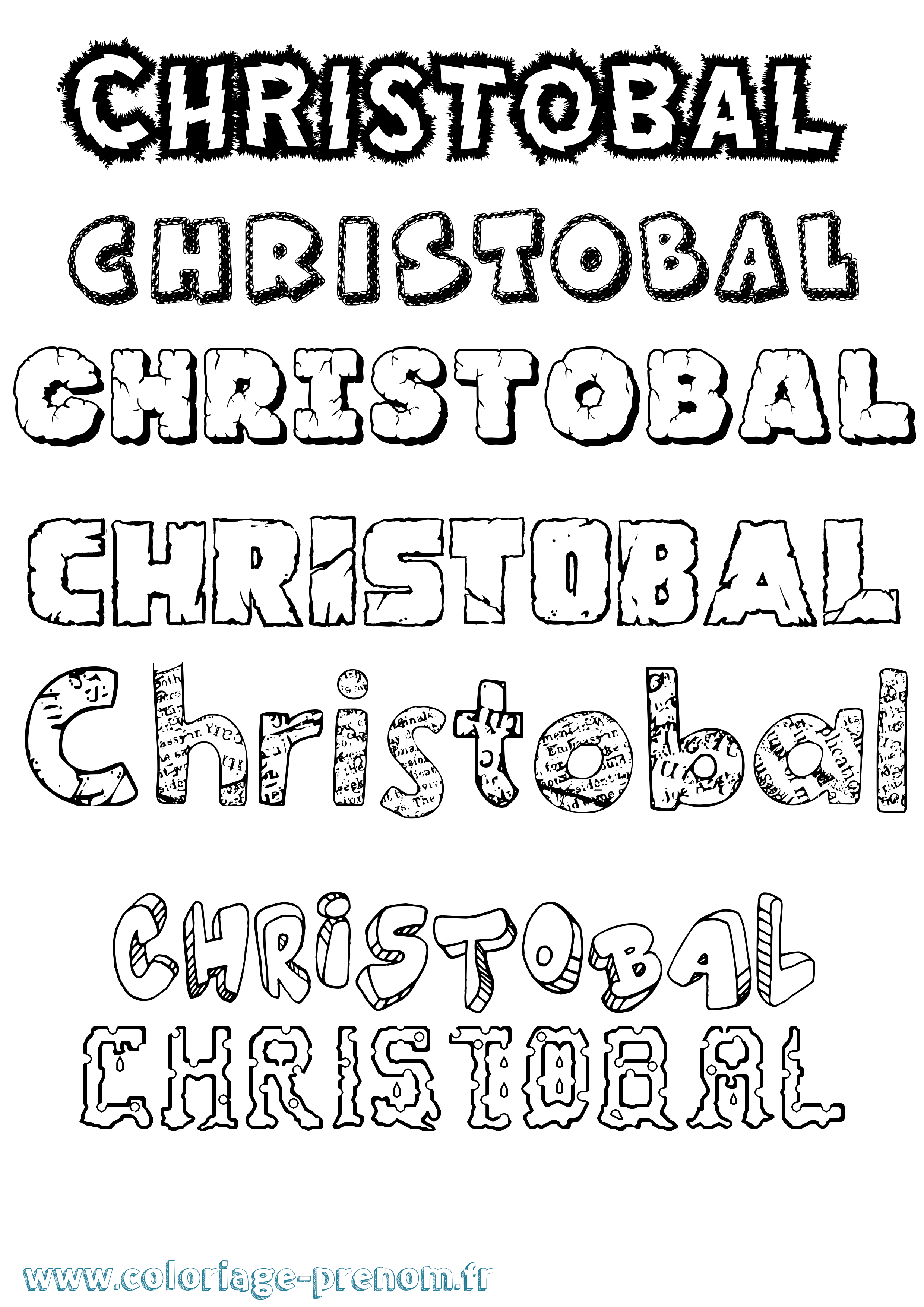 Coloriage Christobal Destructuré Coloriage prénom Christobal Destructuré