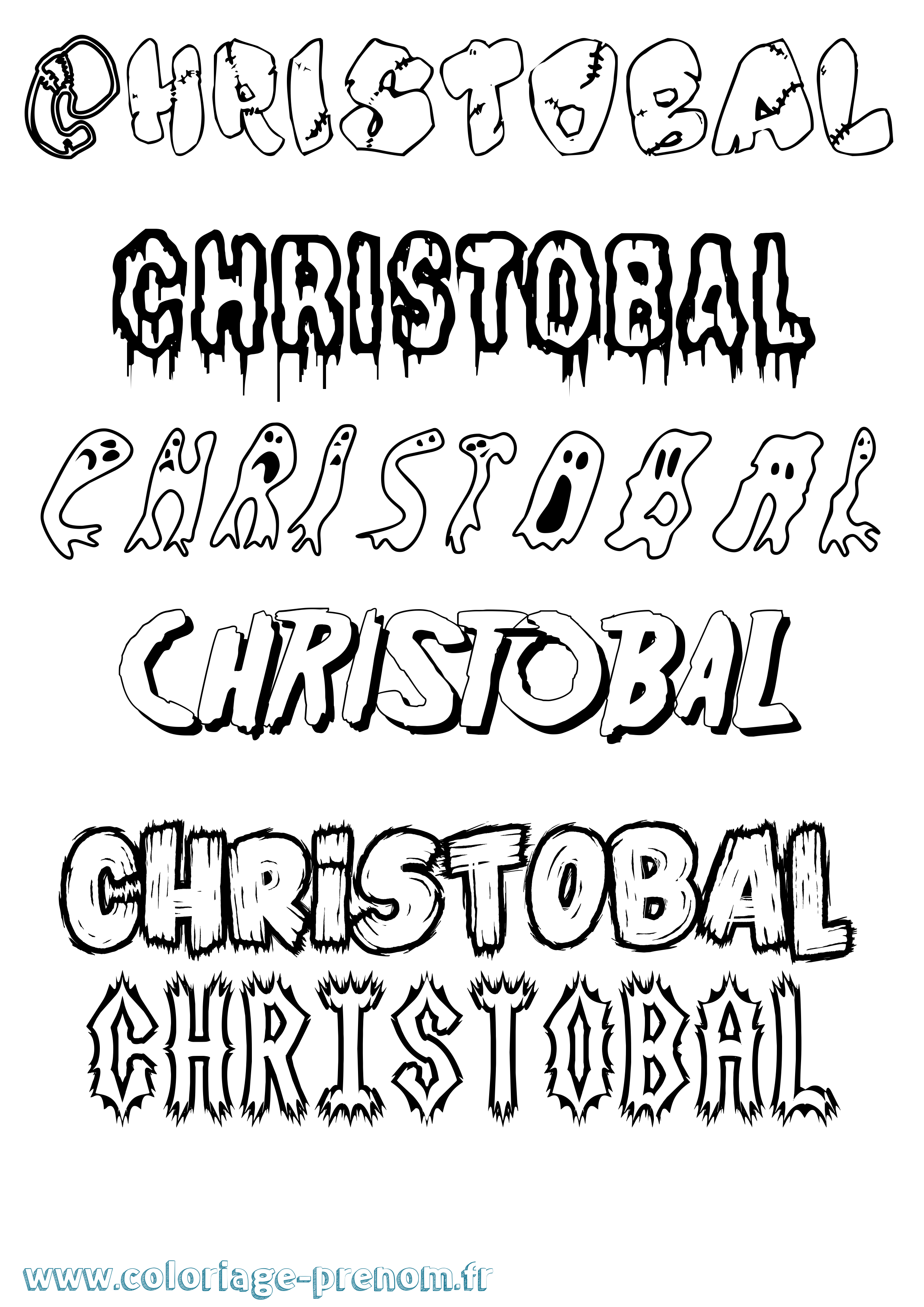 Coloriage Christobal Frisson Coloriage prénom Christobal Frisson