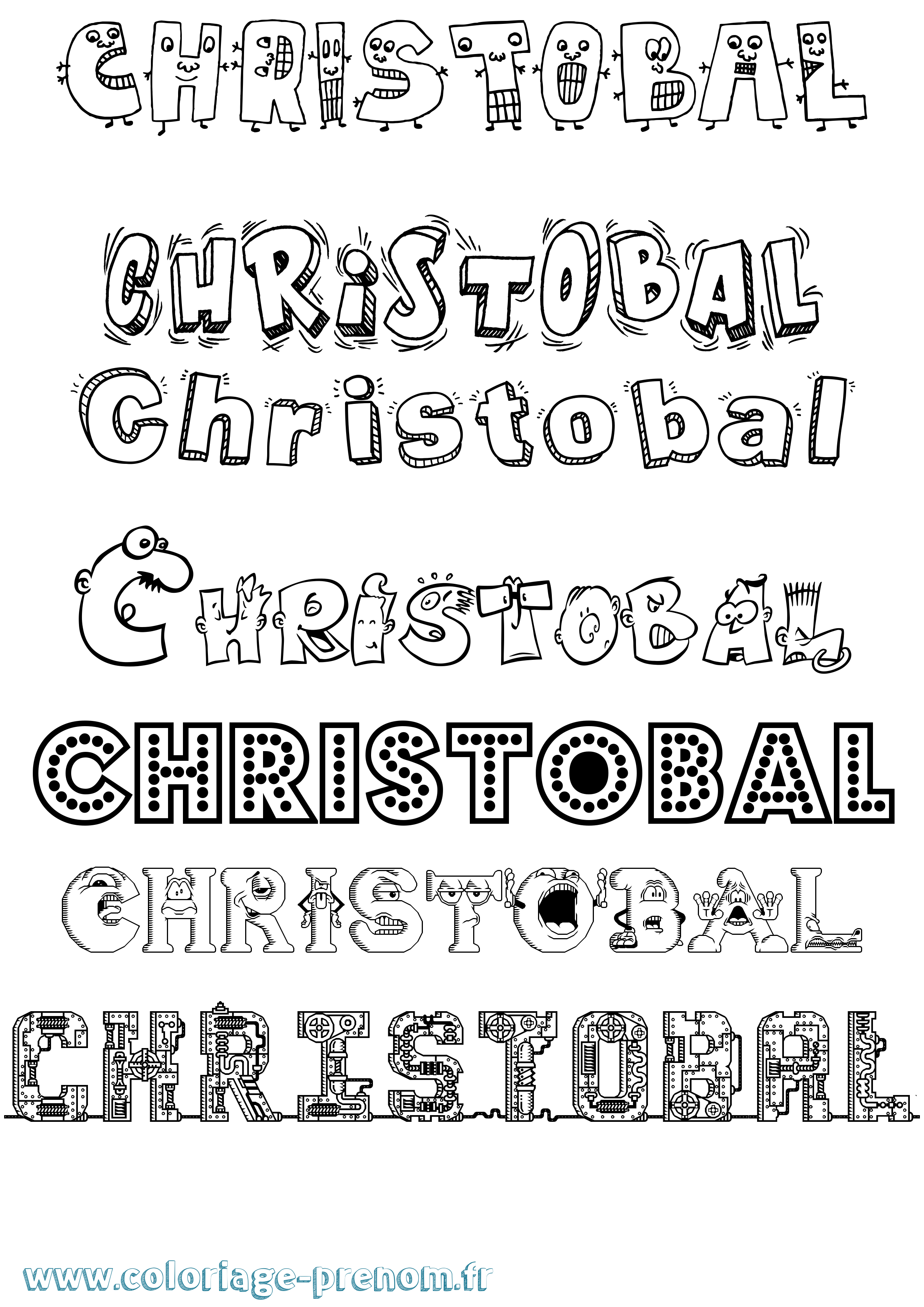 Coloriage Christobal Fun Coloriage prénom Christobal Fun