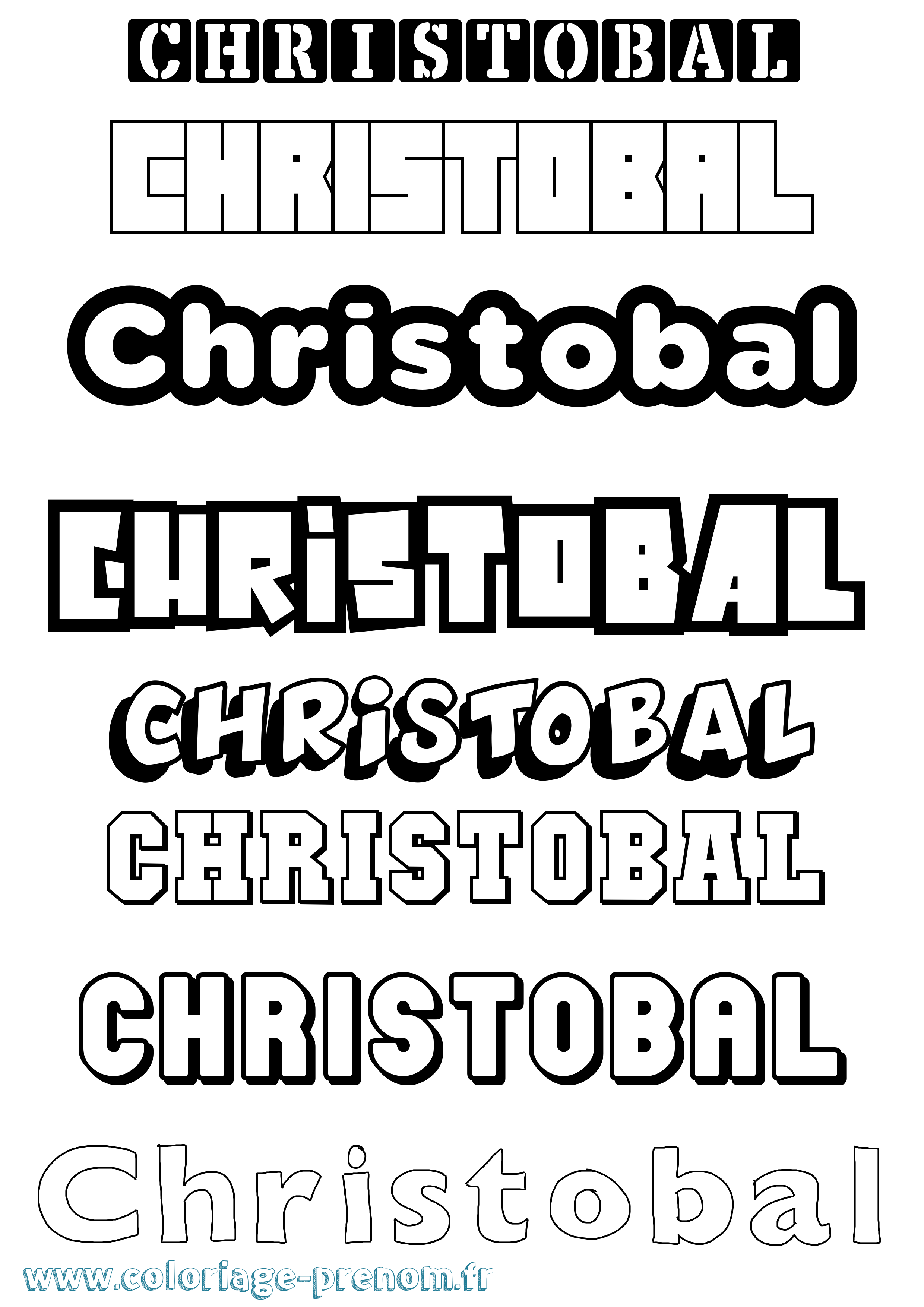 Coloriage Christobal Simple Coloriage prénom Christobal Simple
