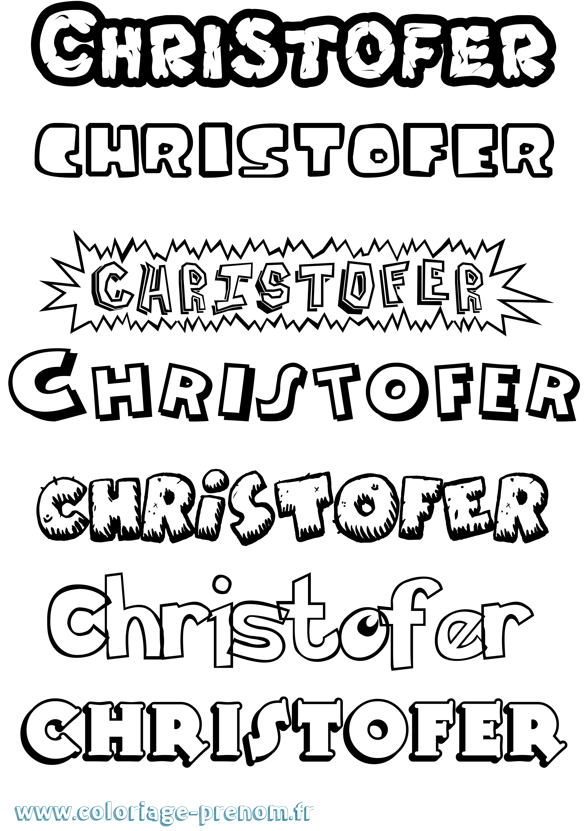 Coloriage Christofer Dessin Animé Coloriage prénom Christofer Dessin Animé