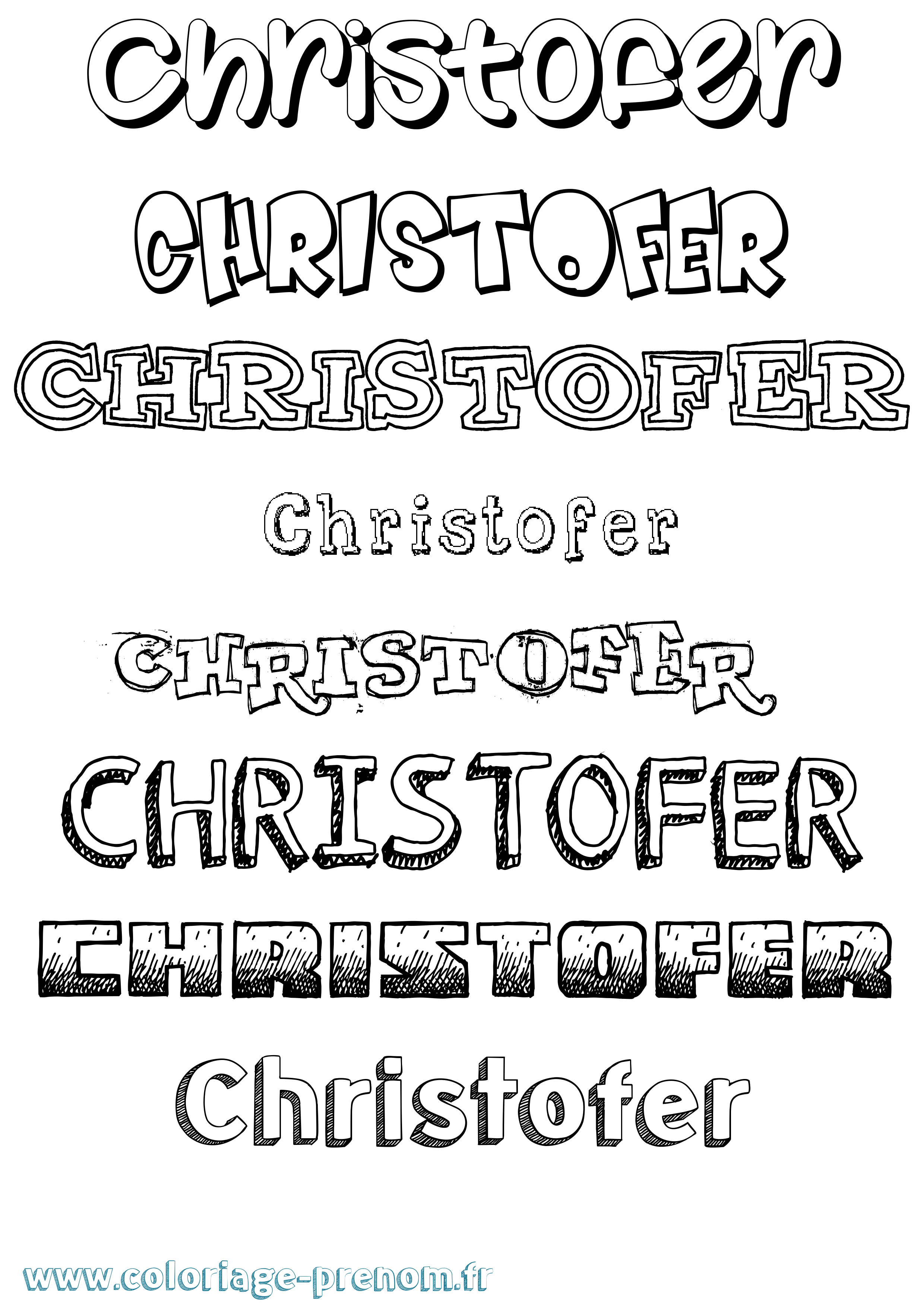 Coloriage Christofer Dessiné Coloriage prénom Christofer Dessiné