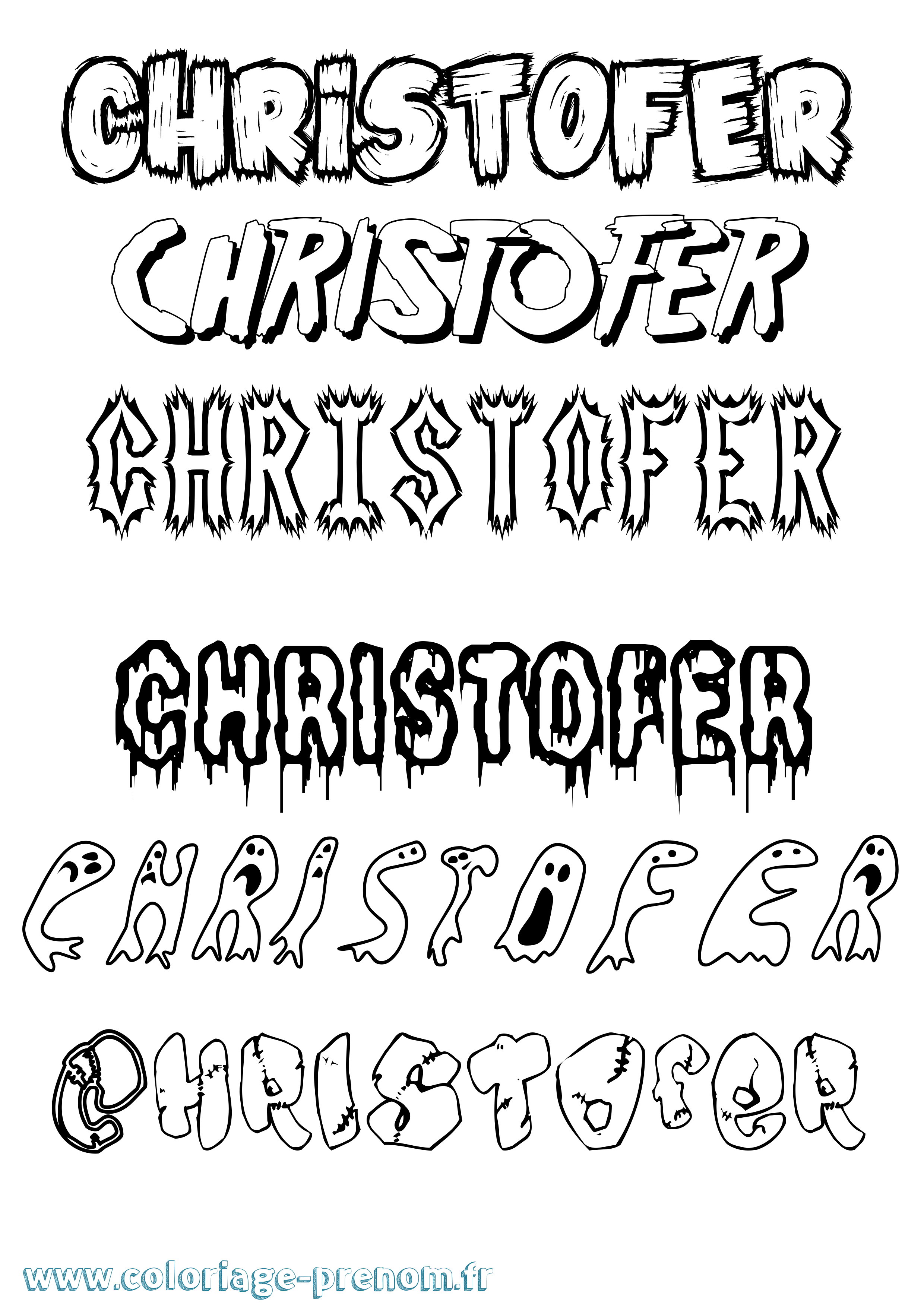 Coloriage Christofer Frisson Coloriage prénom Christofer Frisson