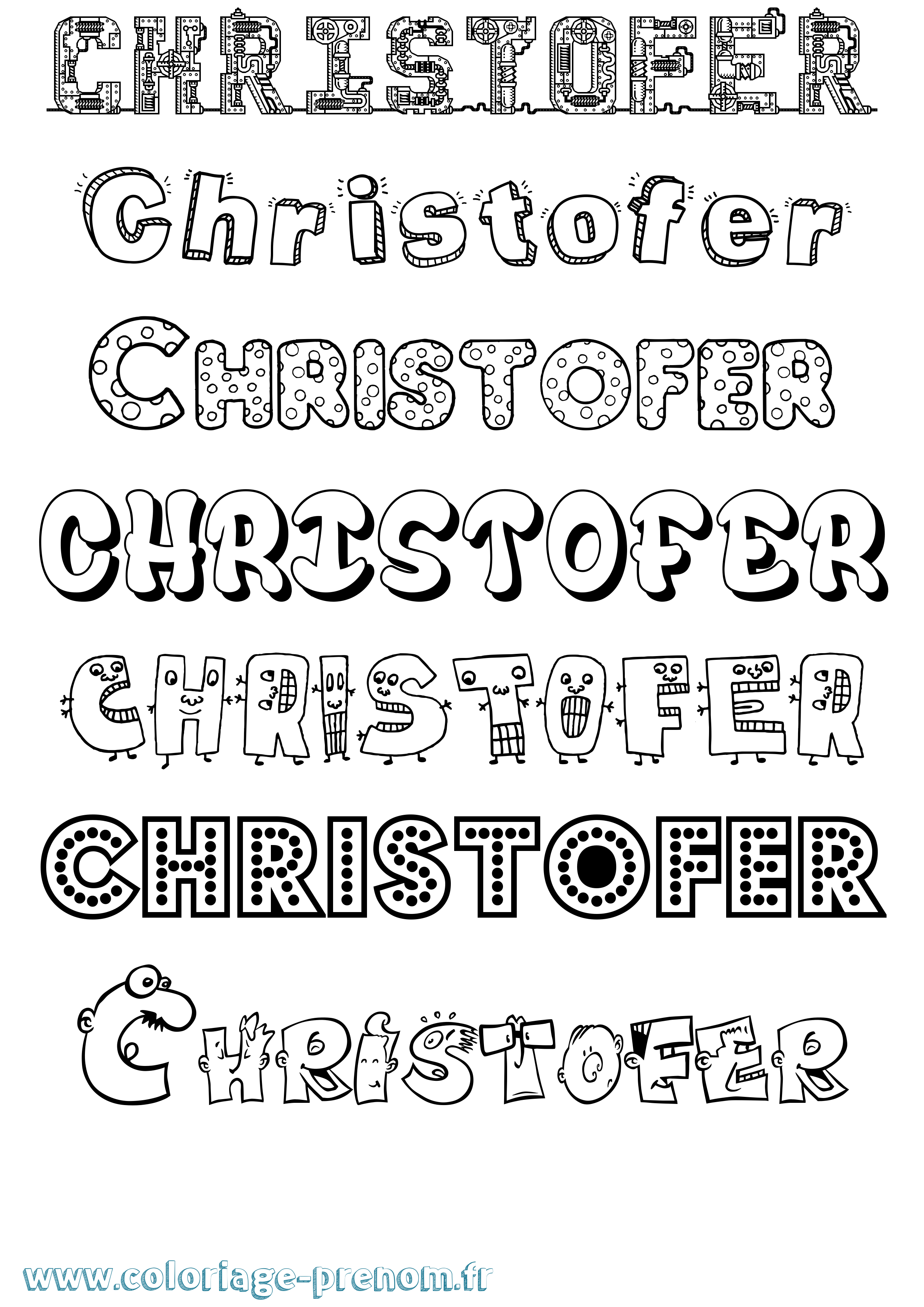 Coloriage Christofer Fun Coloriage prénom Christofer Fun