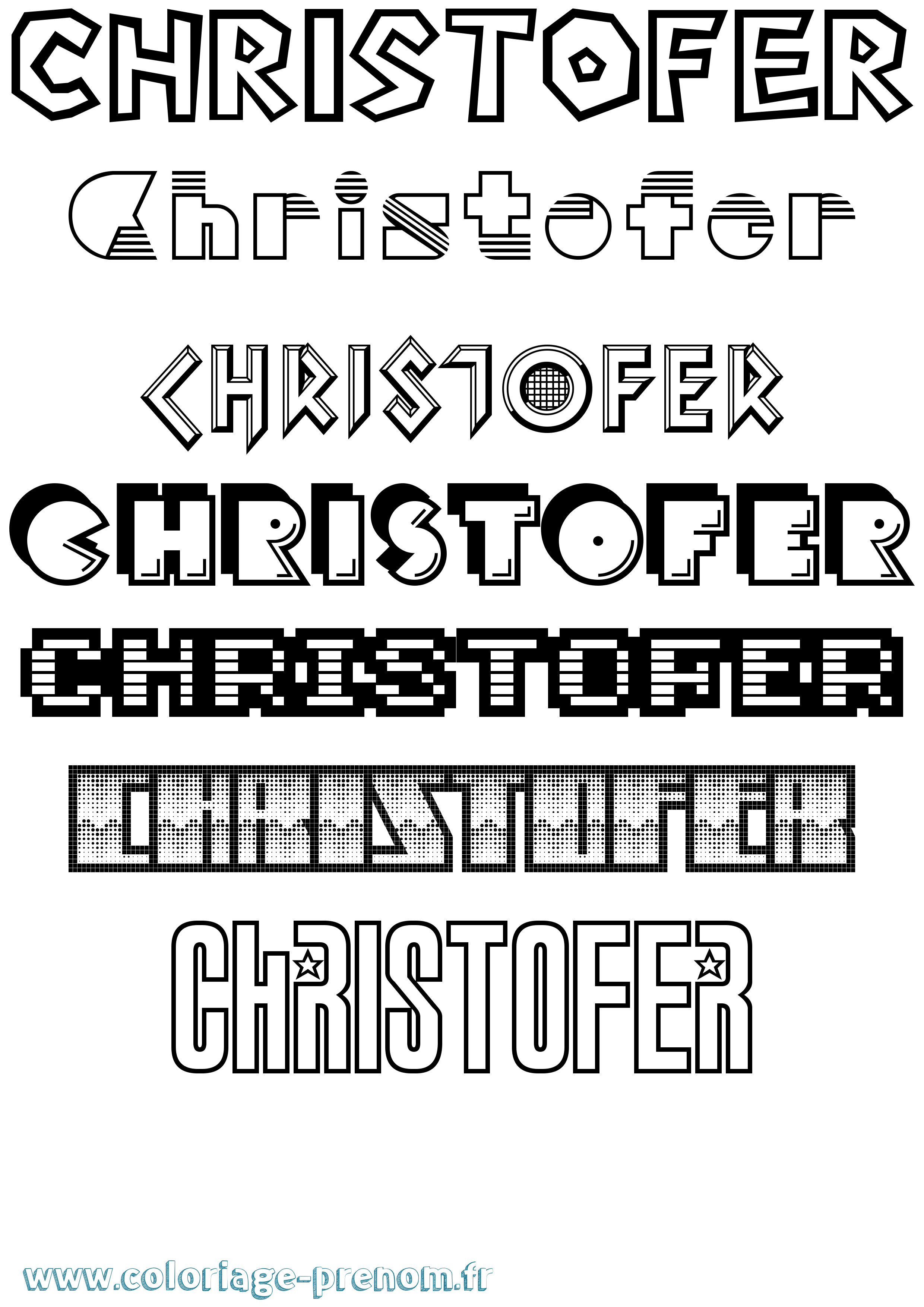 Coloriage Christofer Jeux Vidéos Coloriage prénom Christofer Jeux Vidéos