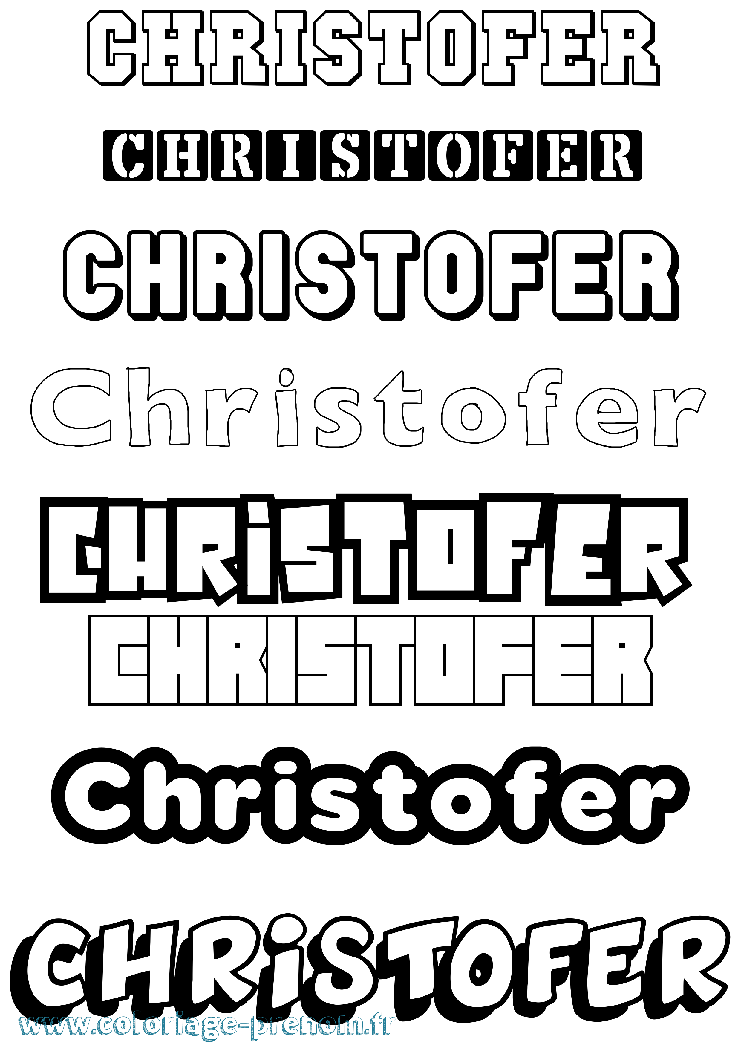 Coloriage Christofer Simple Coloriage prénom Christofer Simple