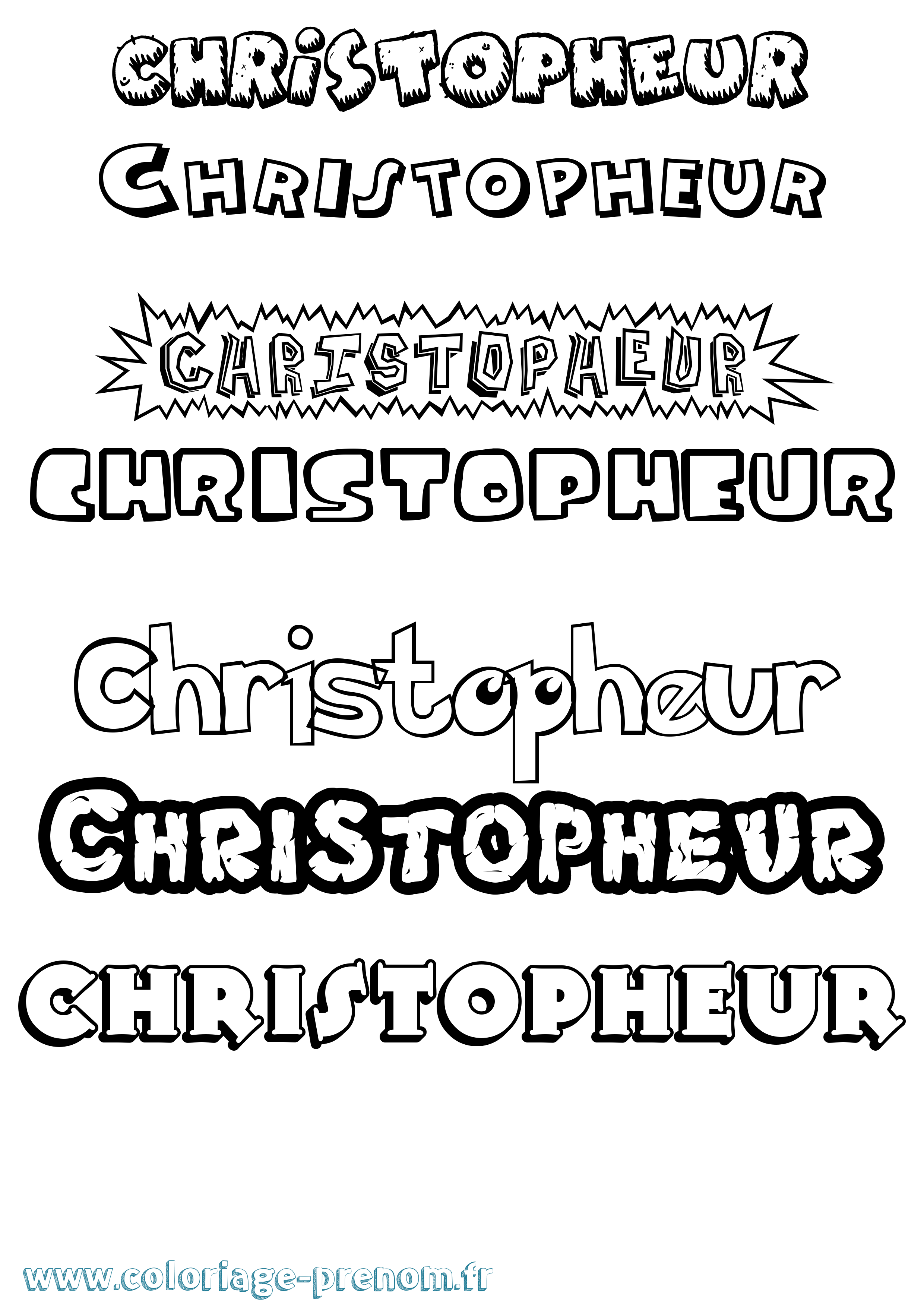 Coloriage Christopheur Dessin Animé Coloriage prénom Christopheur Dessin Animé