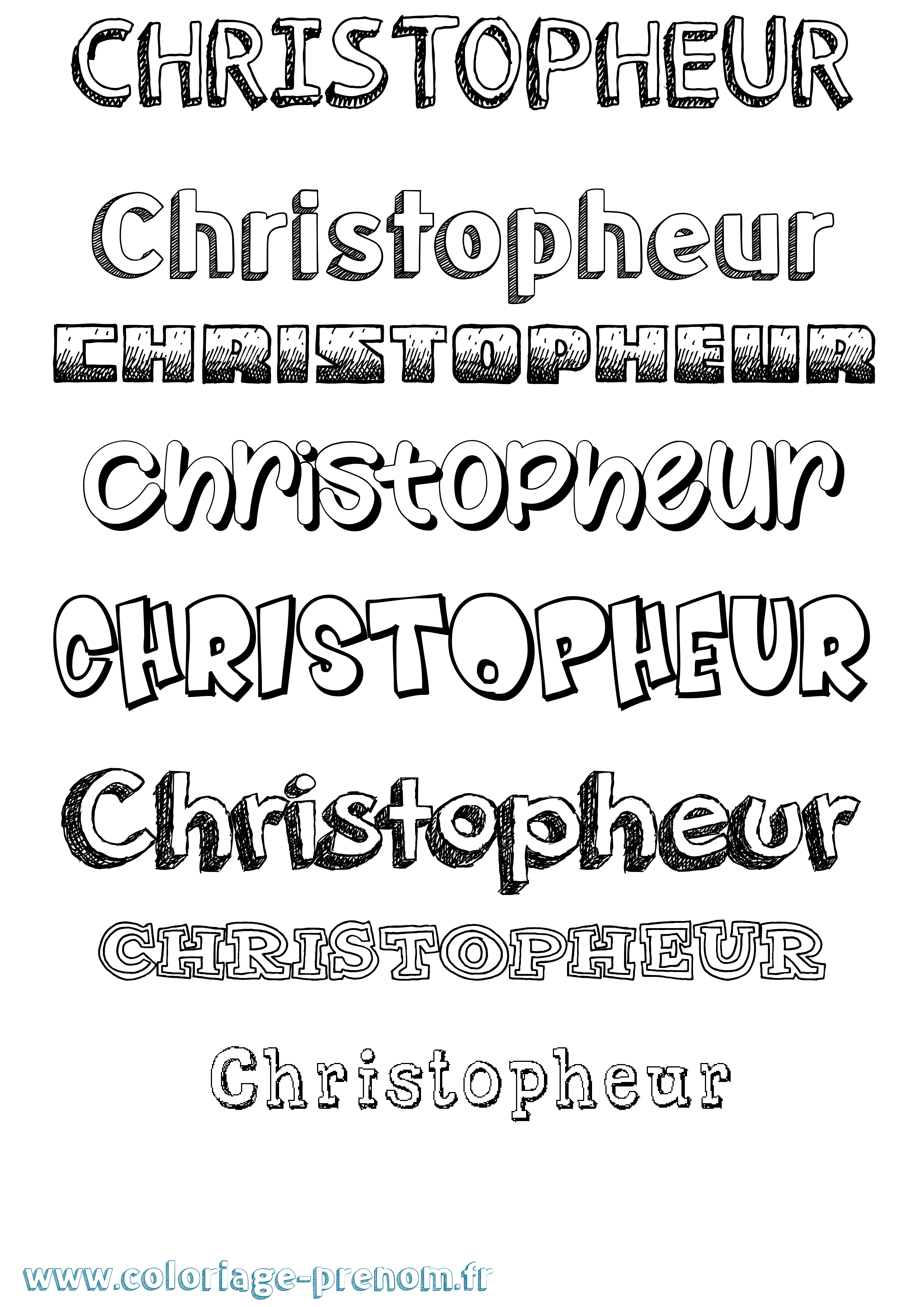 Coloriage Christopheur Dessiné Coloriage prénom Christopheur Dessiné