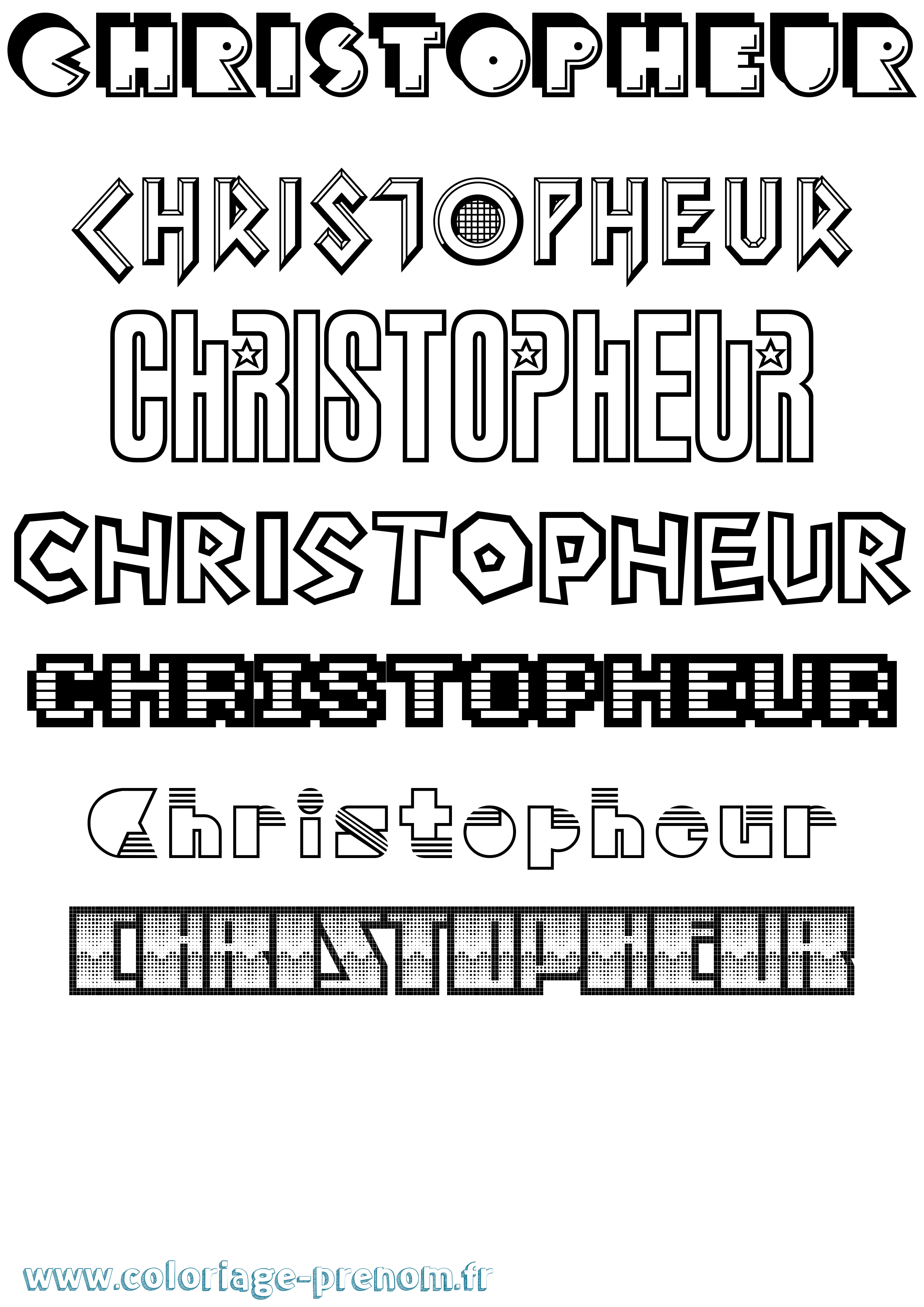 Coloriage Christopheur Jeux Vidéos Coloriage prénom Christopheur Jeux Vidéos